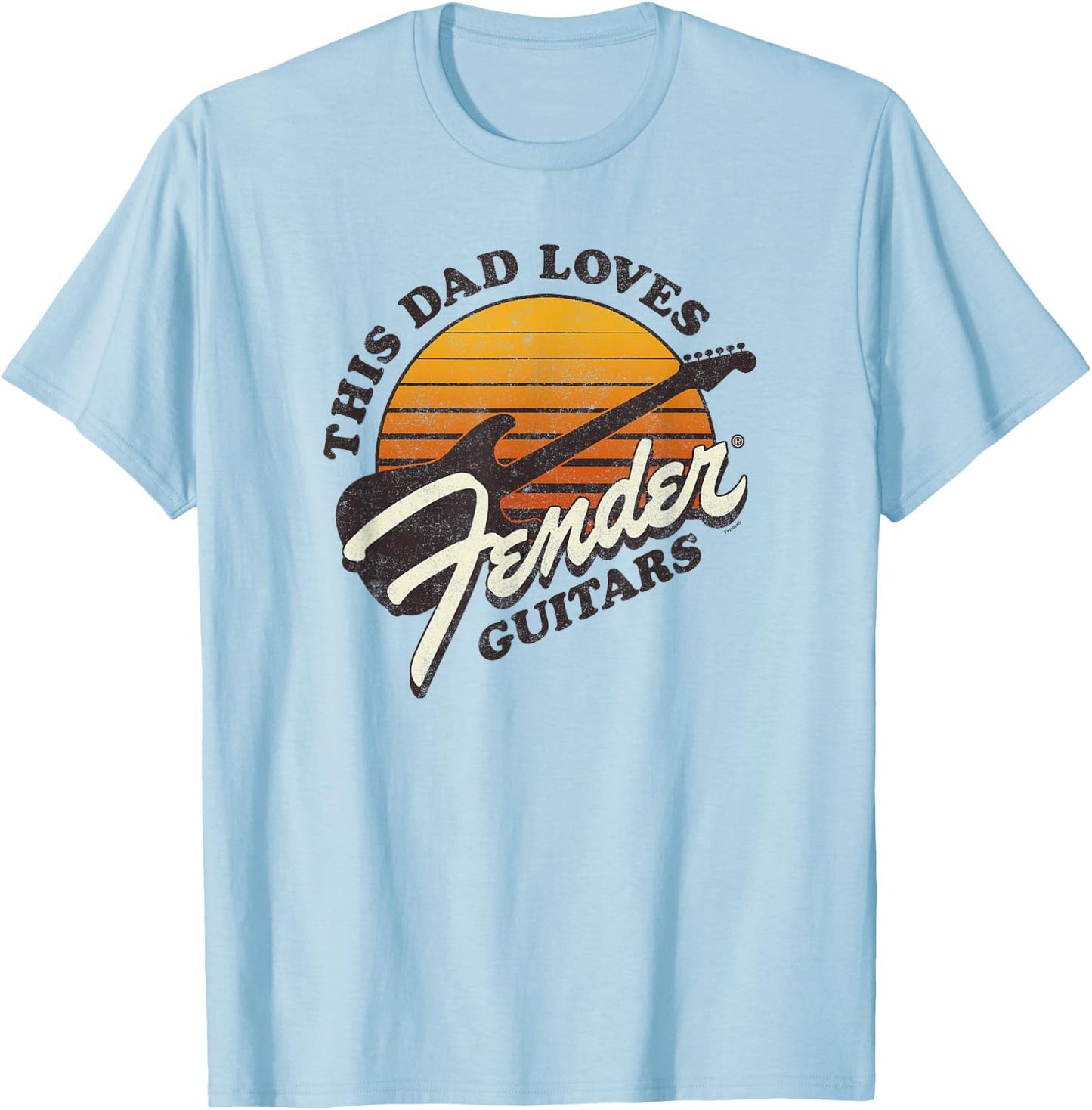Fender Father's Day This Dad Loves Fender Guitars , gray, s T-Shirt - T-Shirt | Light Blue
