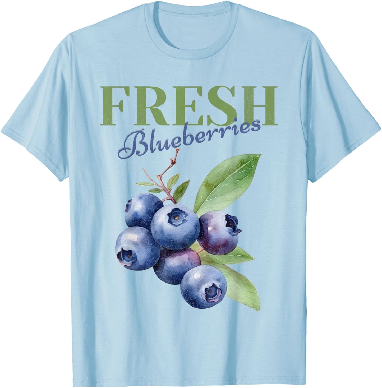 Fresh Blueberries Homestead Homegrown Farmhouse Farmer T-Shirt - T-Shirt | Light Blue