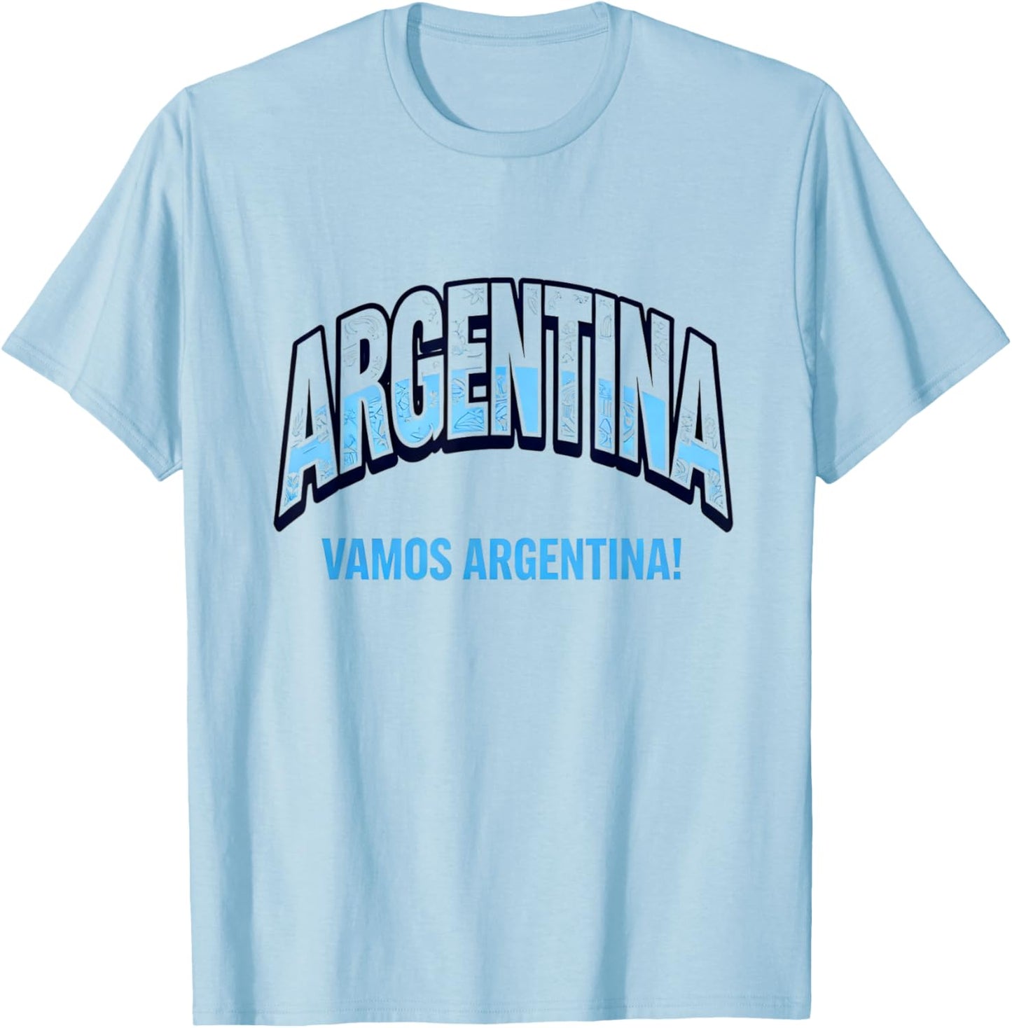 Soccer Fan Shirt 2026 Argentina Vamos Argentina T-Shirt - T-Shirt | Light Blue
