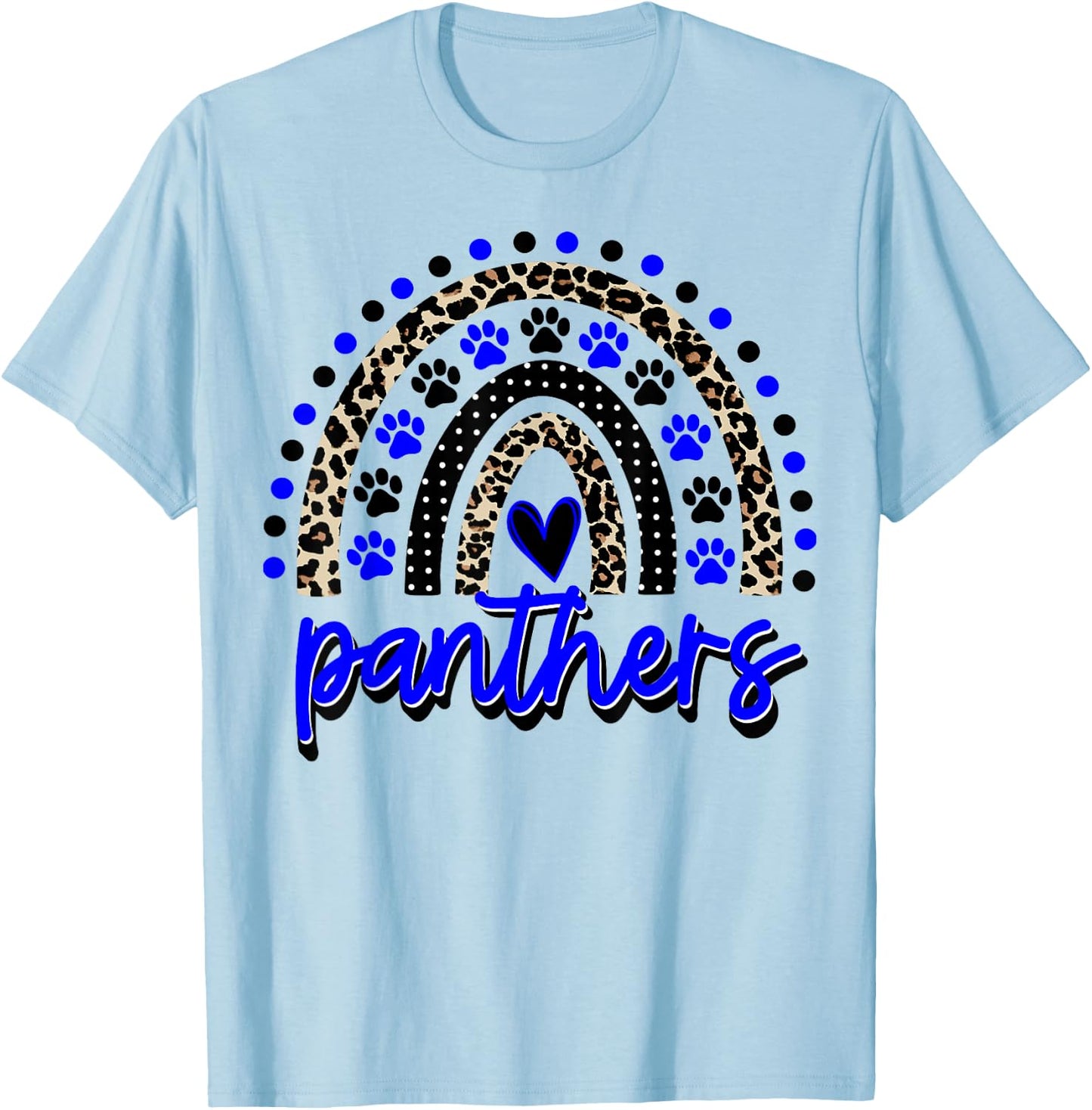 School Spirit Panthers Panther Pride Fan Team Spirit Wear T-Shirt - T-Shirt | Light Blue