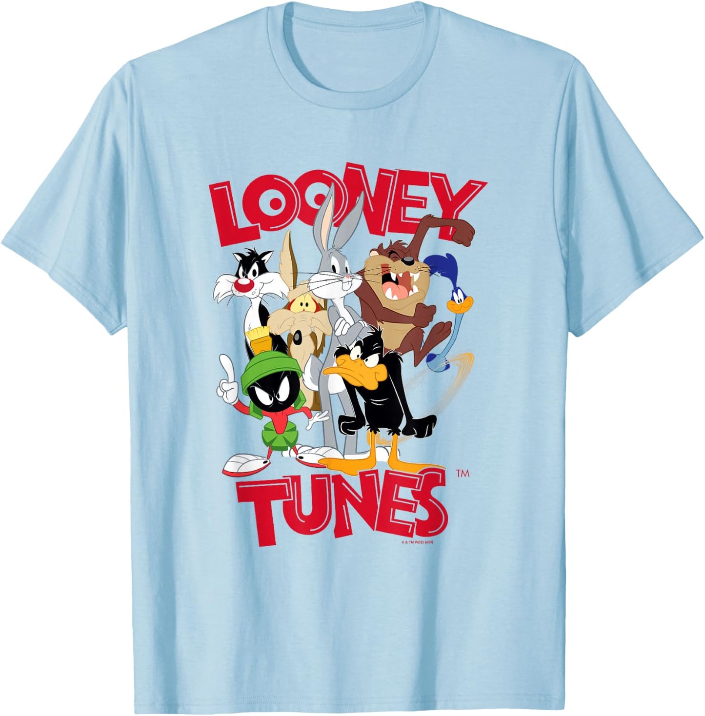 Looney Tunes Classic Characters Group Shot Poster T-Shirt - T-Shirt | Light Blue