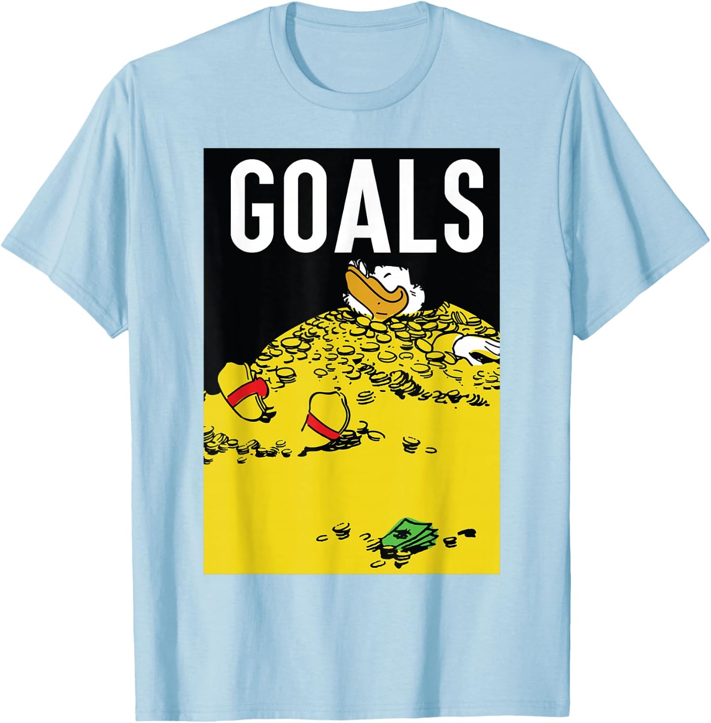 Disney - Duck Tales Scrooge Money Goals T-Shirt - T-Shirt | Light Blue