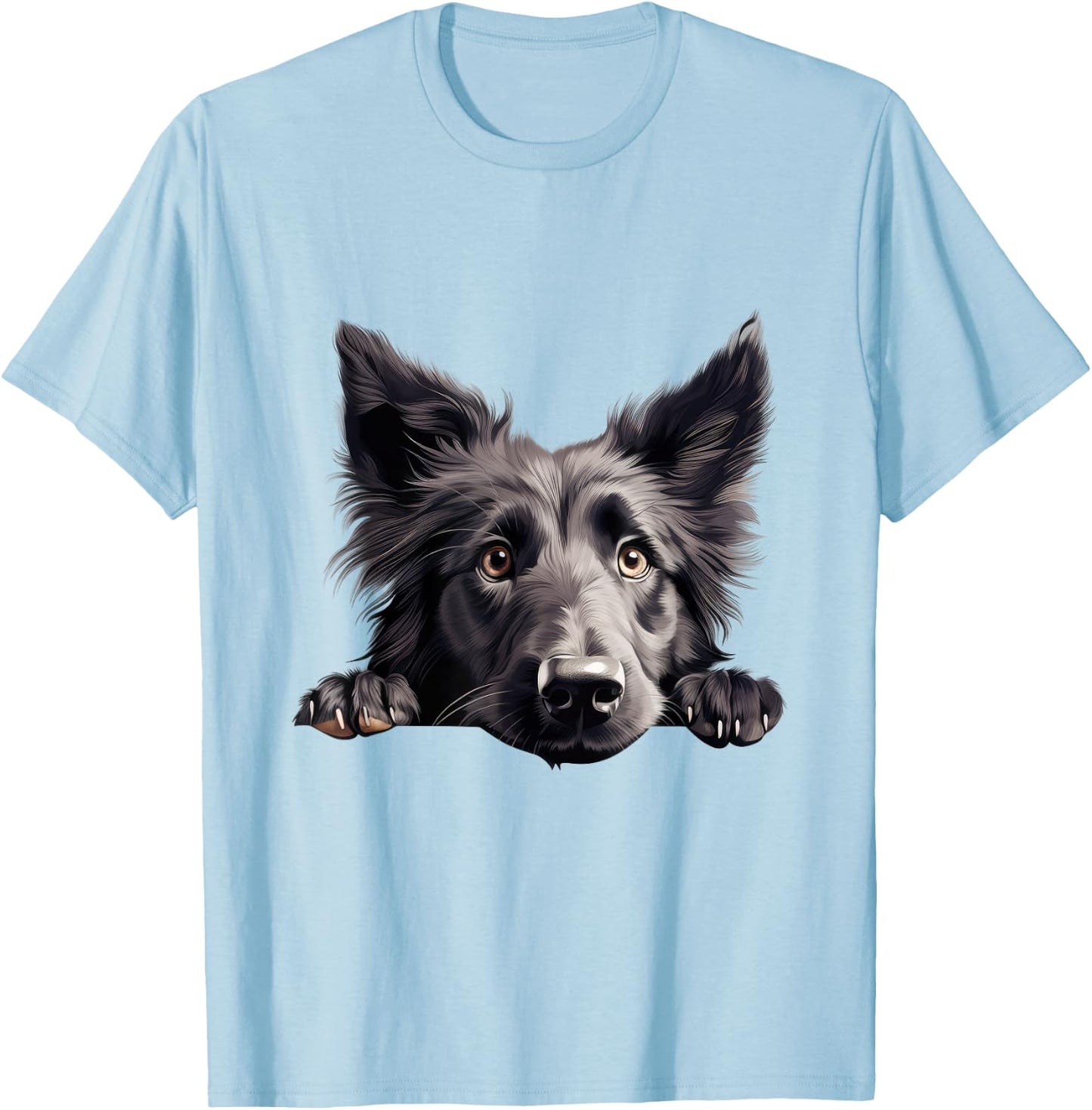 Dog Breed Puppy Belgian Sheepdog Looking for Cuddling T-Shirt - T-Shirt | Light Blue
