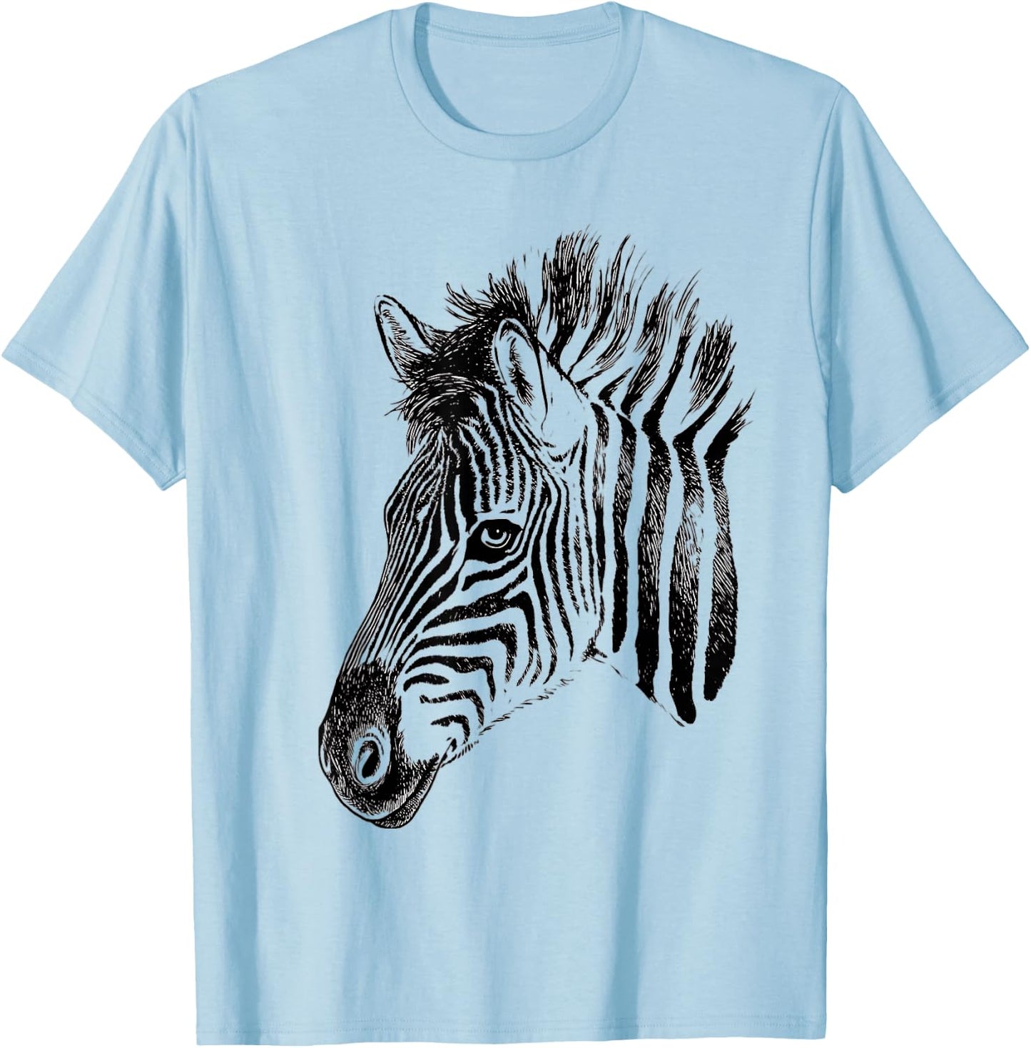 Zebra , Zebra Shirt for Girls, Zebra Lovers, Zebra , White, s T-Shirt - T-Shirt | Light Blue