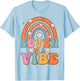 Seven Is A Vibe 7th Birthday Rainbow Groovy Boys Girls T-Shirt - T-Shirt | Light Blue