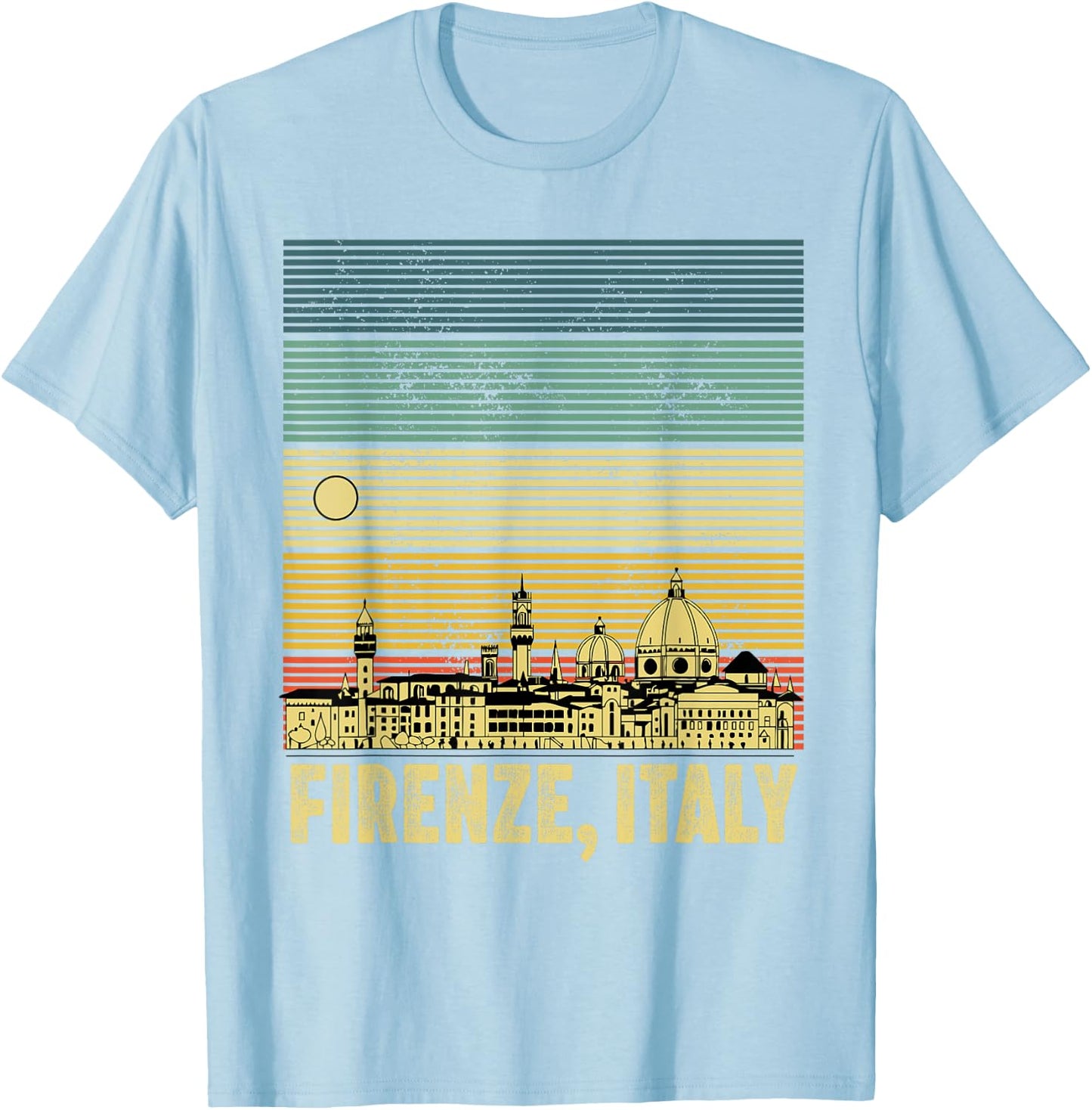 souvenirs from italy firenze Florence retro vintage skyline T-Shirt - T-Shirt | Light Blue