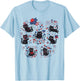 Cute July 4th Shirts , Funny Cat American Flag T-Shirt - T-Shirt | Light Blue