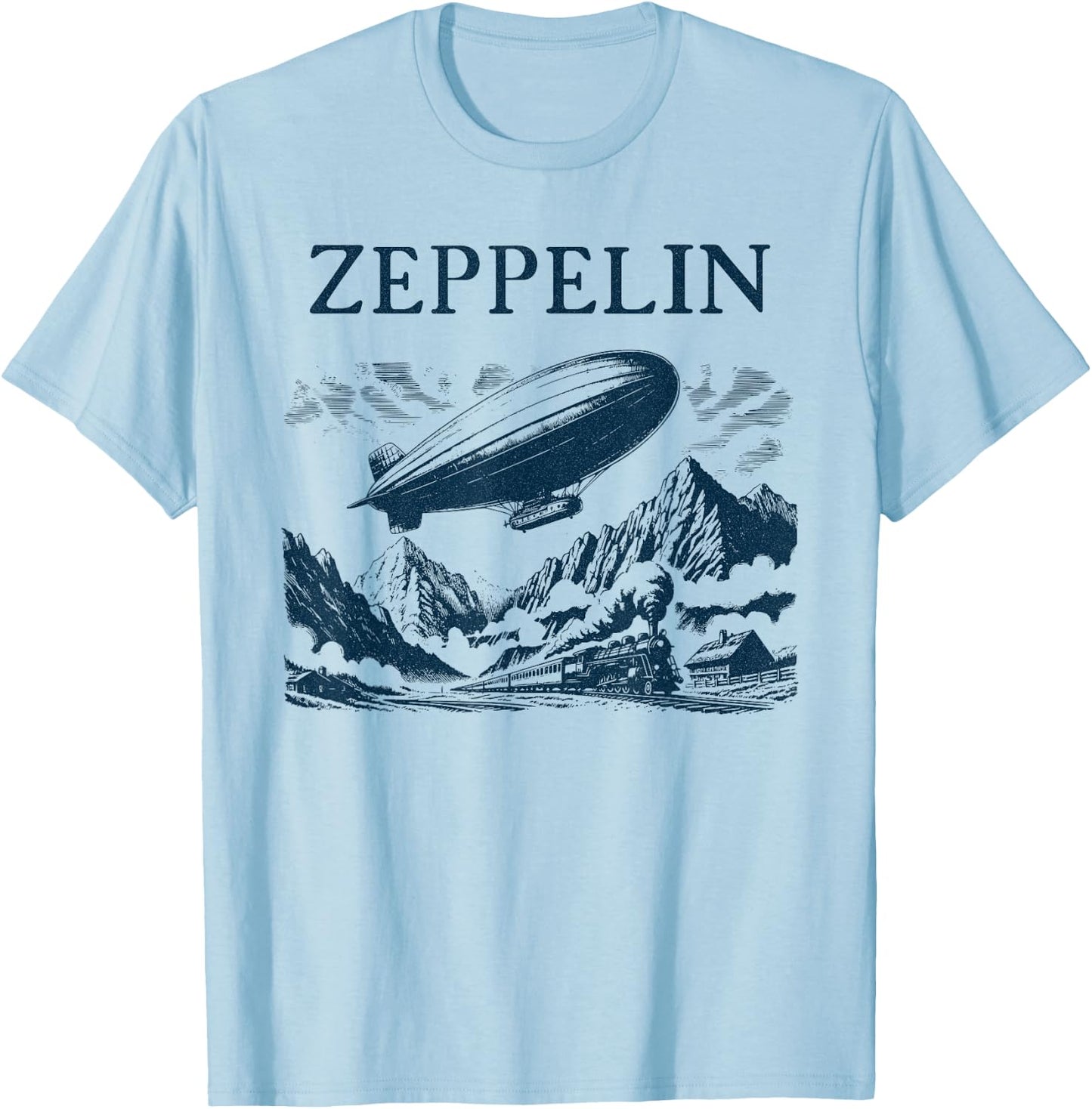 Zeppelin Airship Journey - Zeppelin Flying T-Shirt - T-Shirt | Light Blue