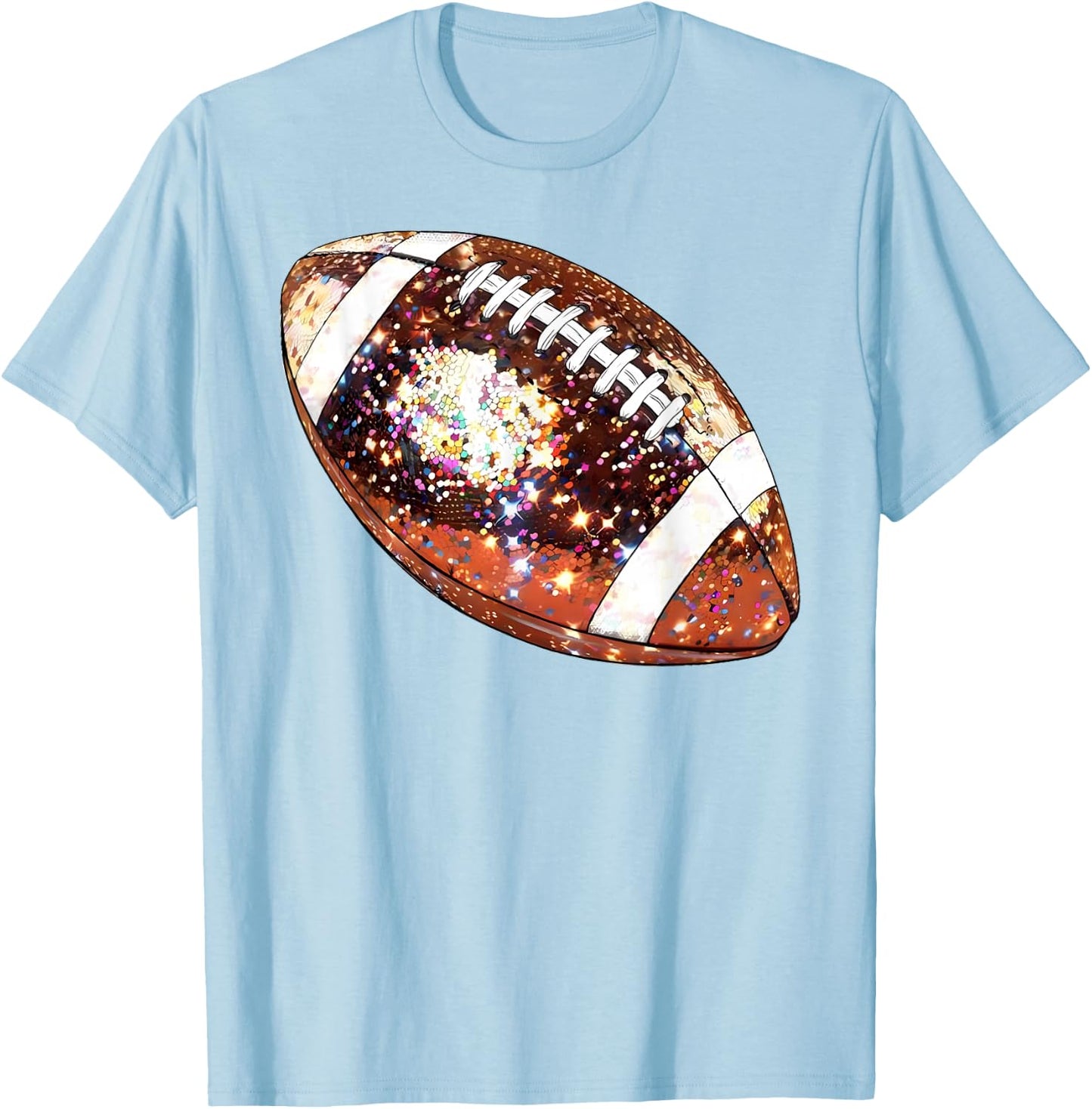 Football Disco Football Season Game Day Football Mom Sister T-Shirt - T-Shirt | Light Blue