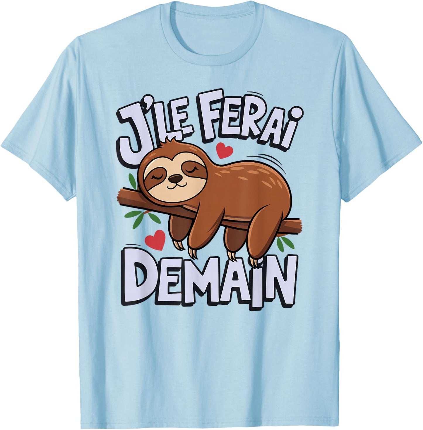 Lazy Child Boy Girl Teen I Will Do It Tomorrow , white, S T-Shirt - T-Shirt | Light Blue