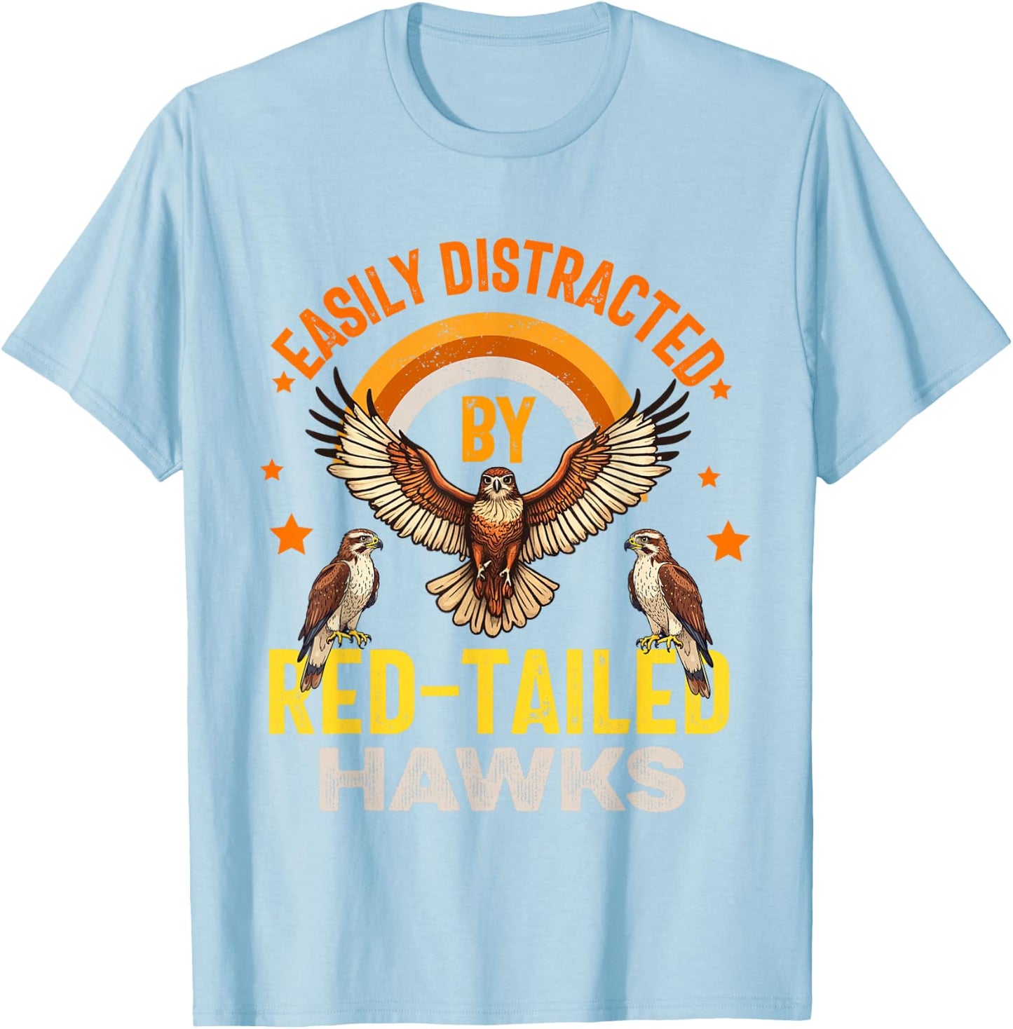 Red Tailed Hawk Chickenhawk Harlan's Hawk Buteo Jamaicensis T-Shirt - T-Shirt | Light Blue