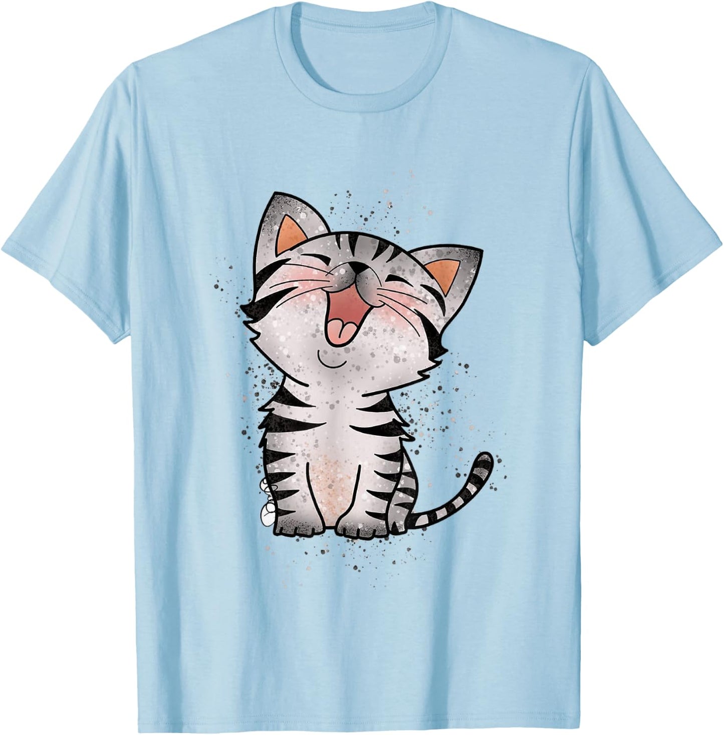 Cute Kitten Cat Lovers , White T-Shirt - T-Shirt | Light Blue