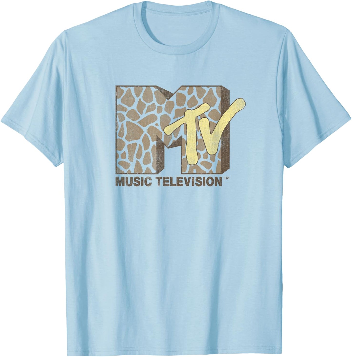 MTV Giraffe Print MTV Logo T-Shirt - T-Shirt | Light Blue