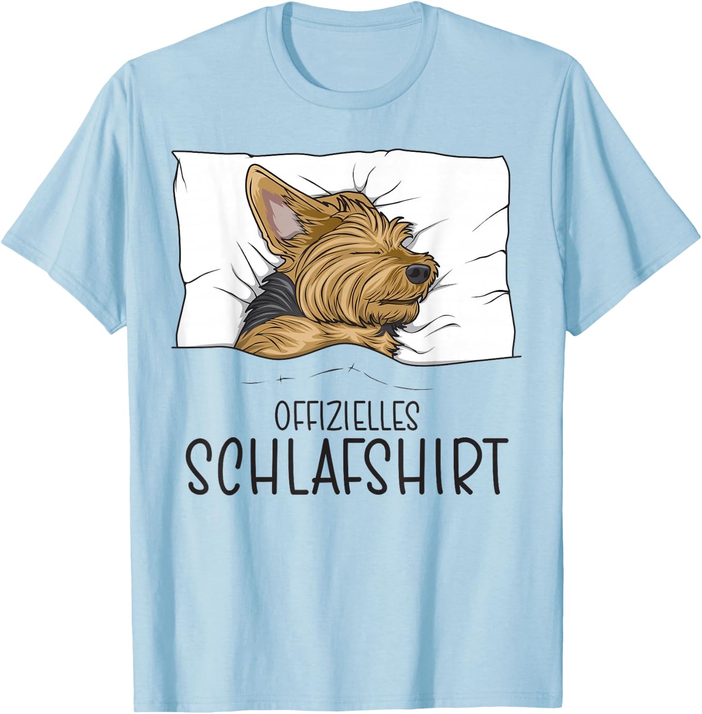 Offizielles Schlafshirt Yorkie Schlafanzug Yorkshire Terrier T-Shirt - T-Shirt | Light Blue