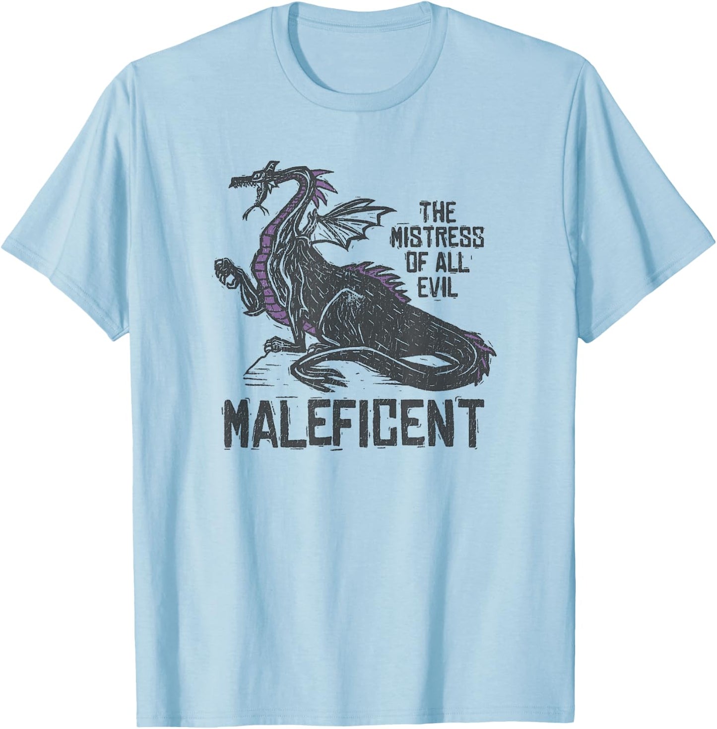 Disney Villains Maleficent Mistress Of Evil Dragon Print T-Shirt - T-Shirt | Light Blue