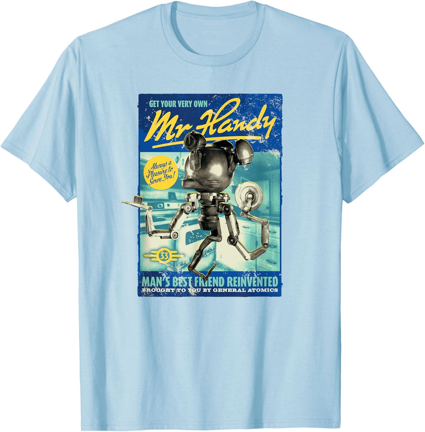 Fallout - Mr. Handy , blue T-Shirt - T-Shirt | Light Blue