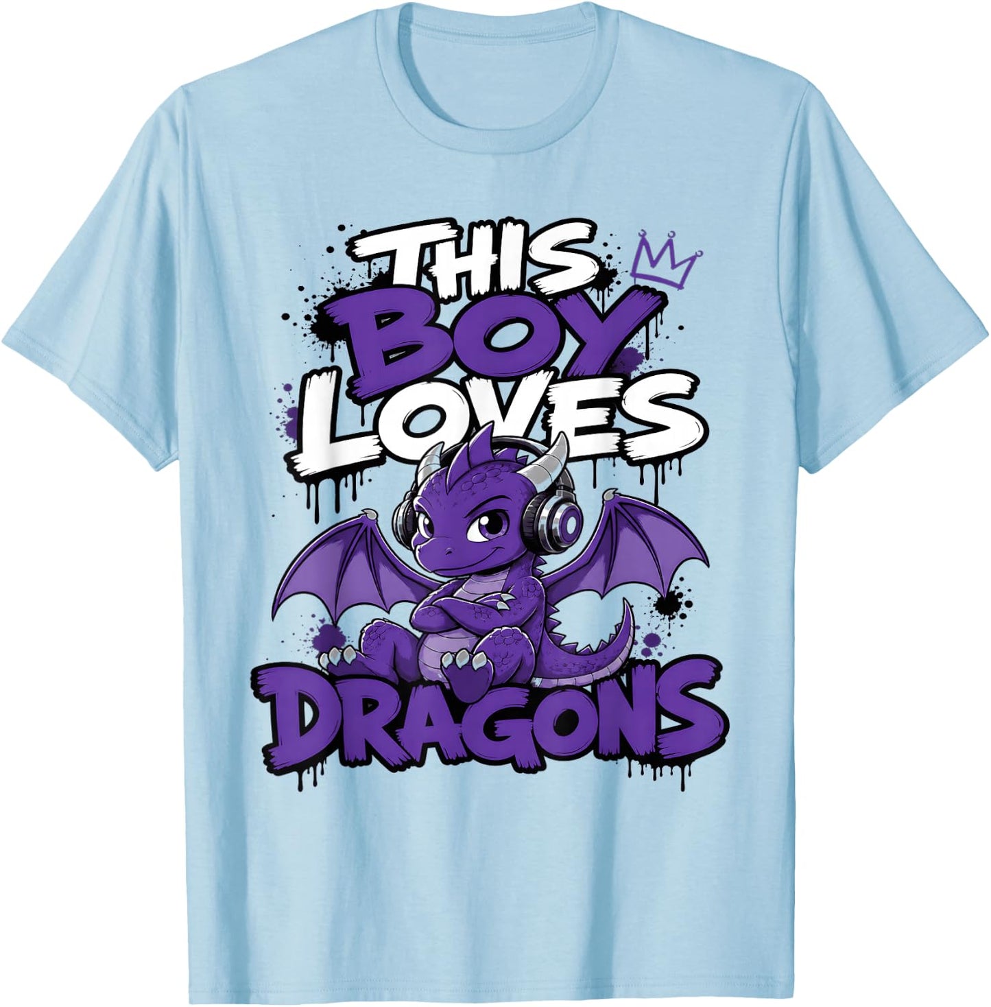 This Boy Loves Dragons Kids T-Shirt - T-Shirt | Light Blue