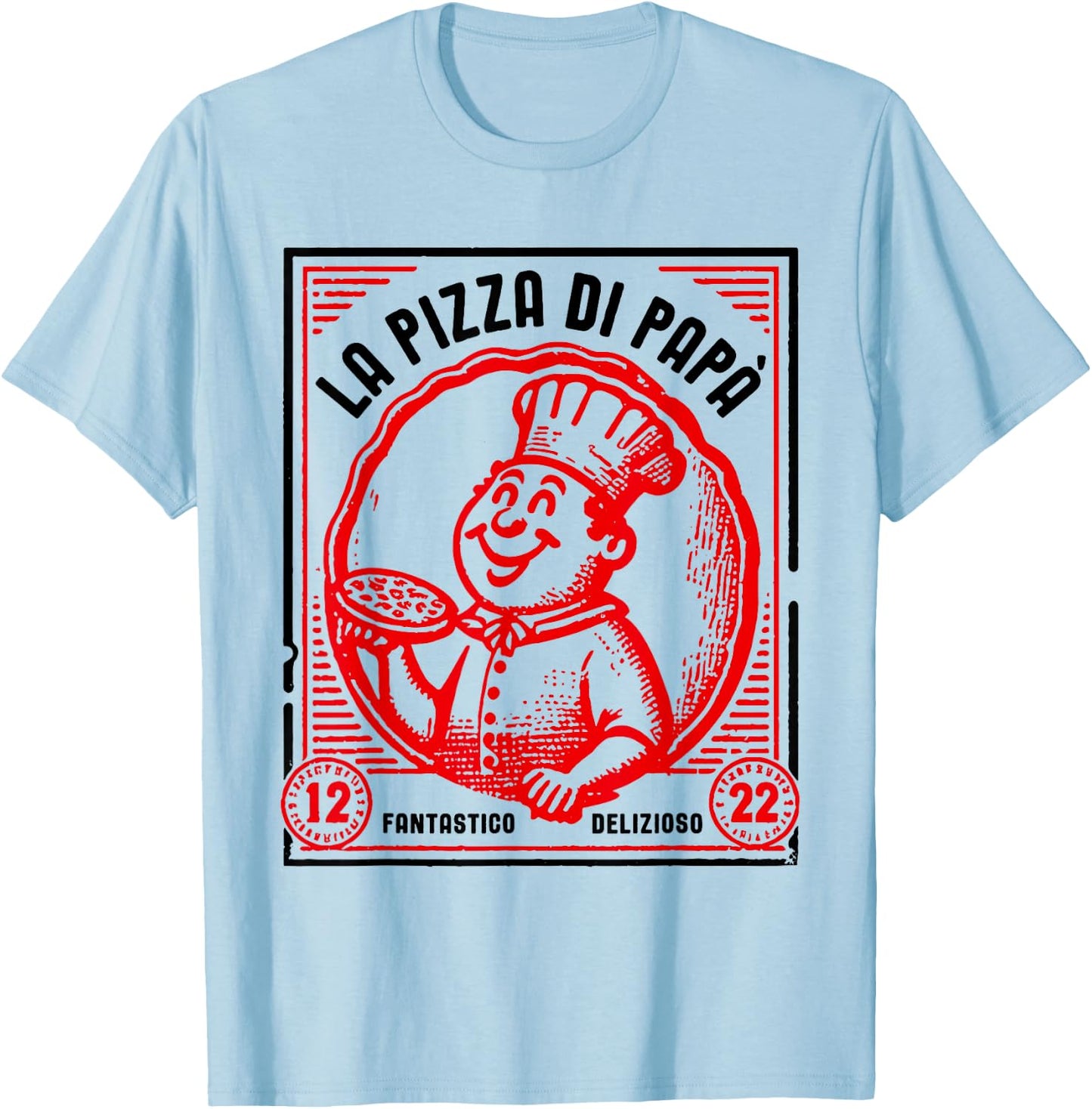 la Pizza di Papà , White T-Shirt - T-Shirt | Light Blue