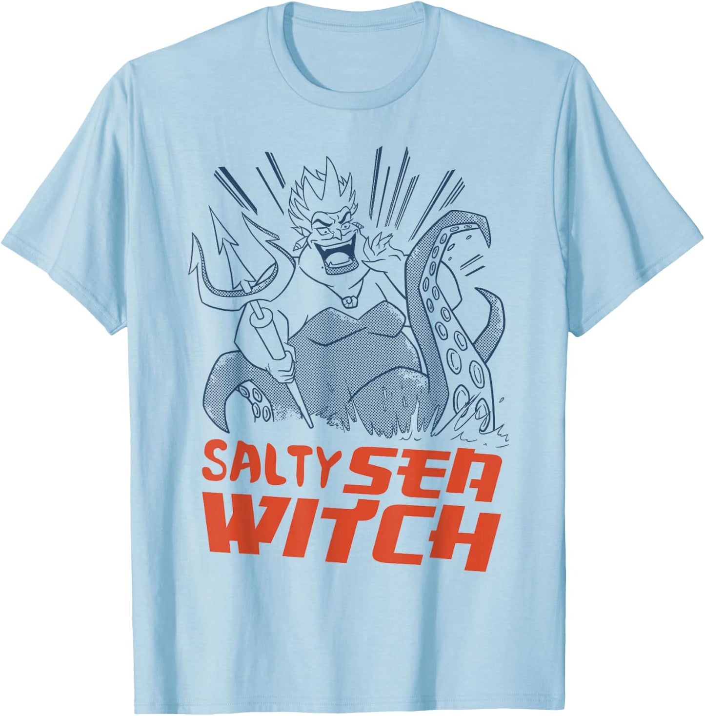 Disney The Little Mermaid Ursula Salty Witch Vintage Art T-Shirt - T-Shirt | Light Blue