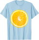 Orange Fruit Sliced Halloween Funny Halloween Design T-Shirt - T-Shirt | Light Blue