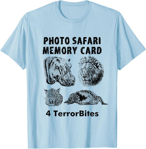 Foto Safari lustige Speicherkarte Terrorbite Artwork T-Shirt - T-Shirt | Light Blue