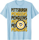 Pittsburgh Penguins Repeat Gray Officially Licensed T-Shirt - T-Shirt | Light Blue