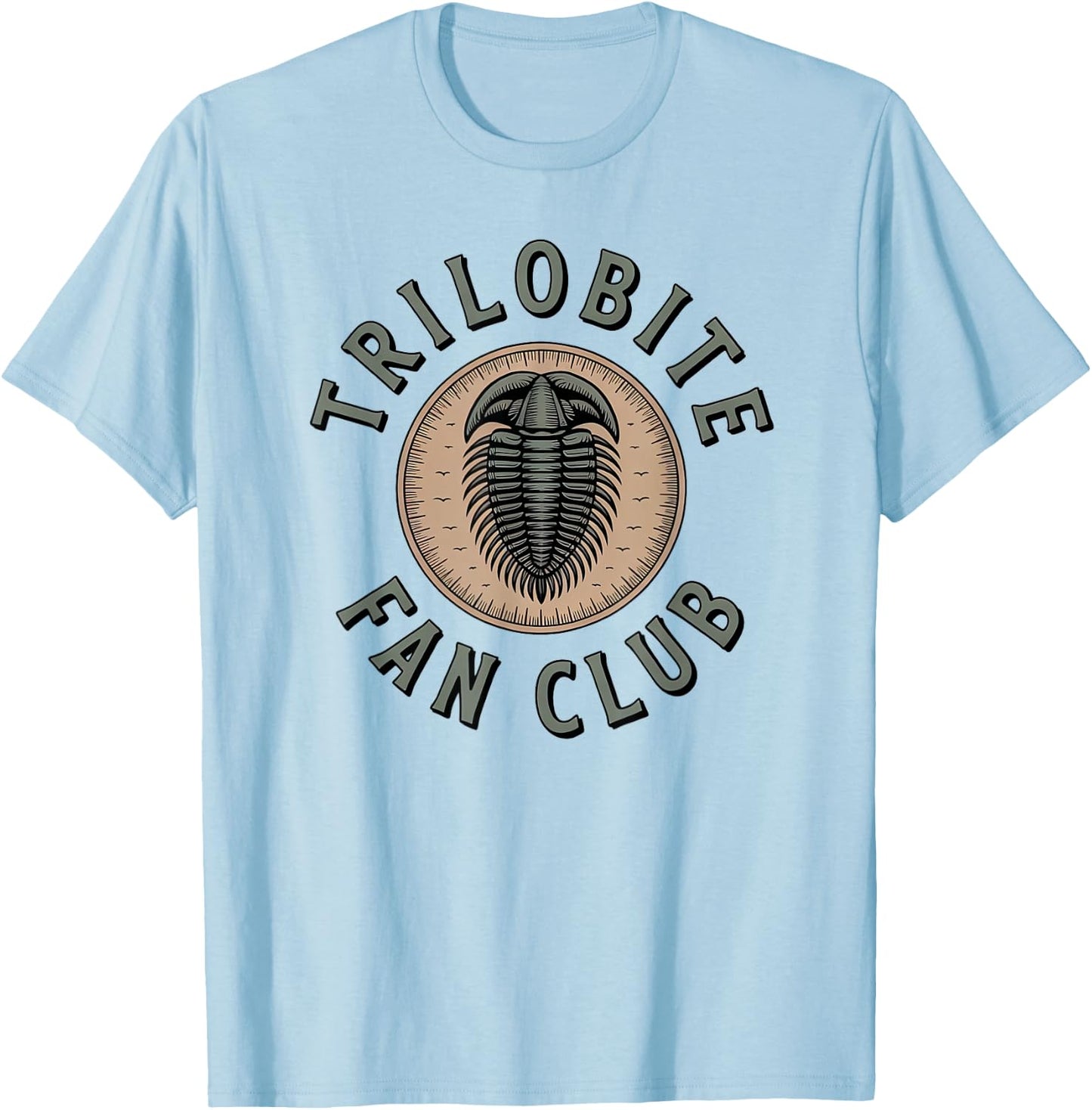 Trilobite Enthusiast Vintage Circle Logo Fossil Club Design T-Shirt - T-Shirt | Light Blue