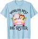 Big Sister Baby Announcement with Cute Lion and Hippo T-Shirt - T-Shirt | Light Blue