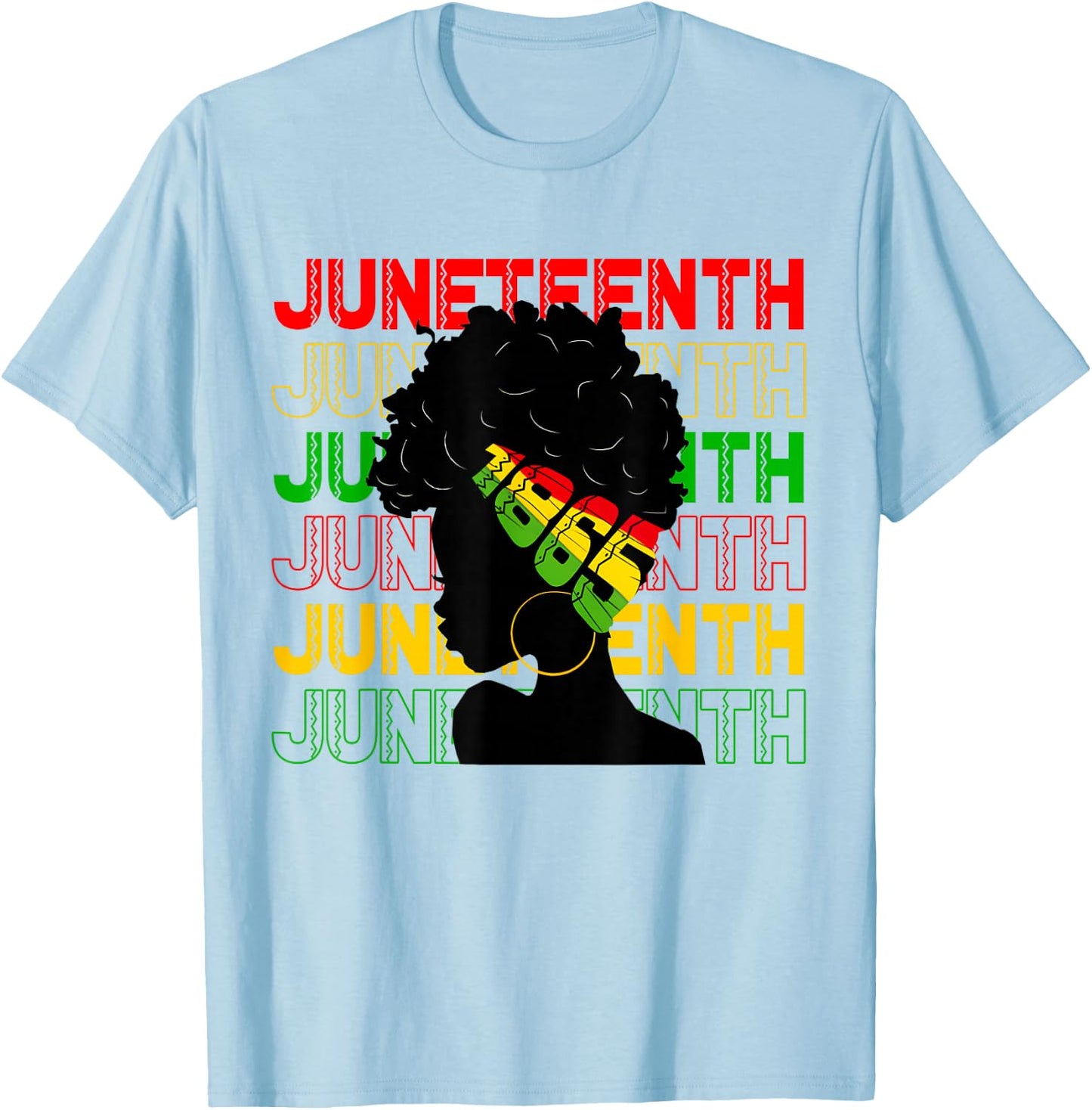 Juneteenth Afro Hair Pride African American Men Women Kid T-Shirt - T-Shirt | Light Blue