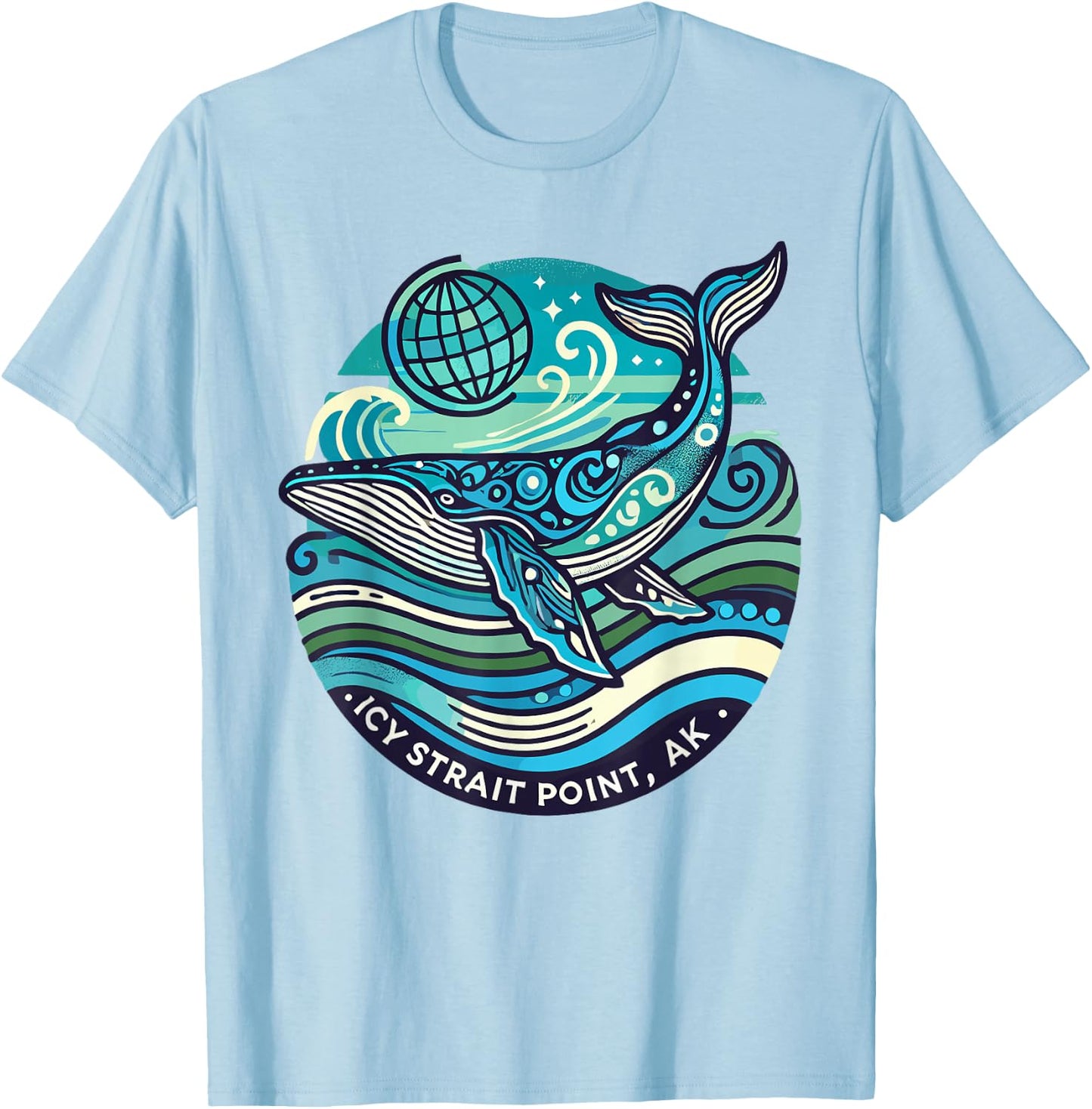 Icy Strait Point, AK Shirt Alaska Adventure Moose T-Shirt - T-Shirt | Light Blue