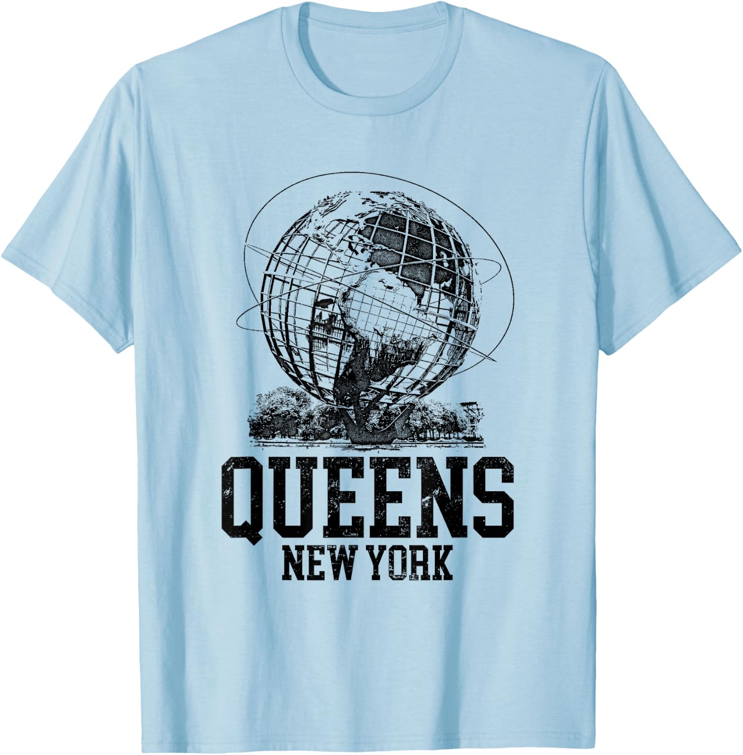 Queens New York - Flushing Meadows - World's Fair Unisiphere T-Shirt - T-Shirt | Light Blue