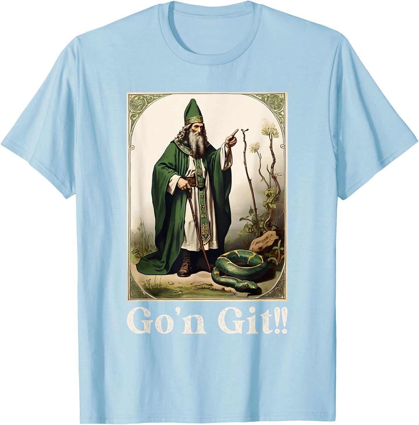 Go’n Git Saint Patrick Day Snake Funny T-Shirt - T-Shirt | Light Blue