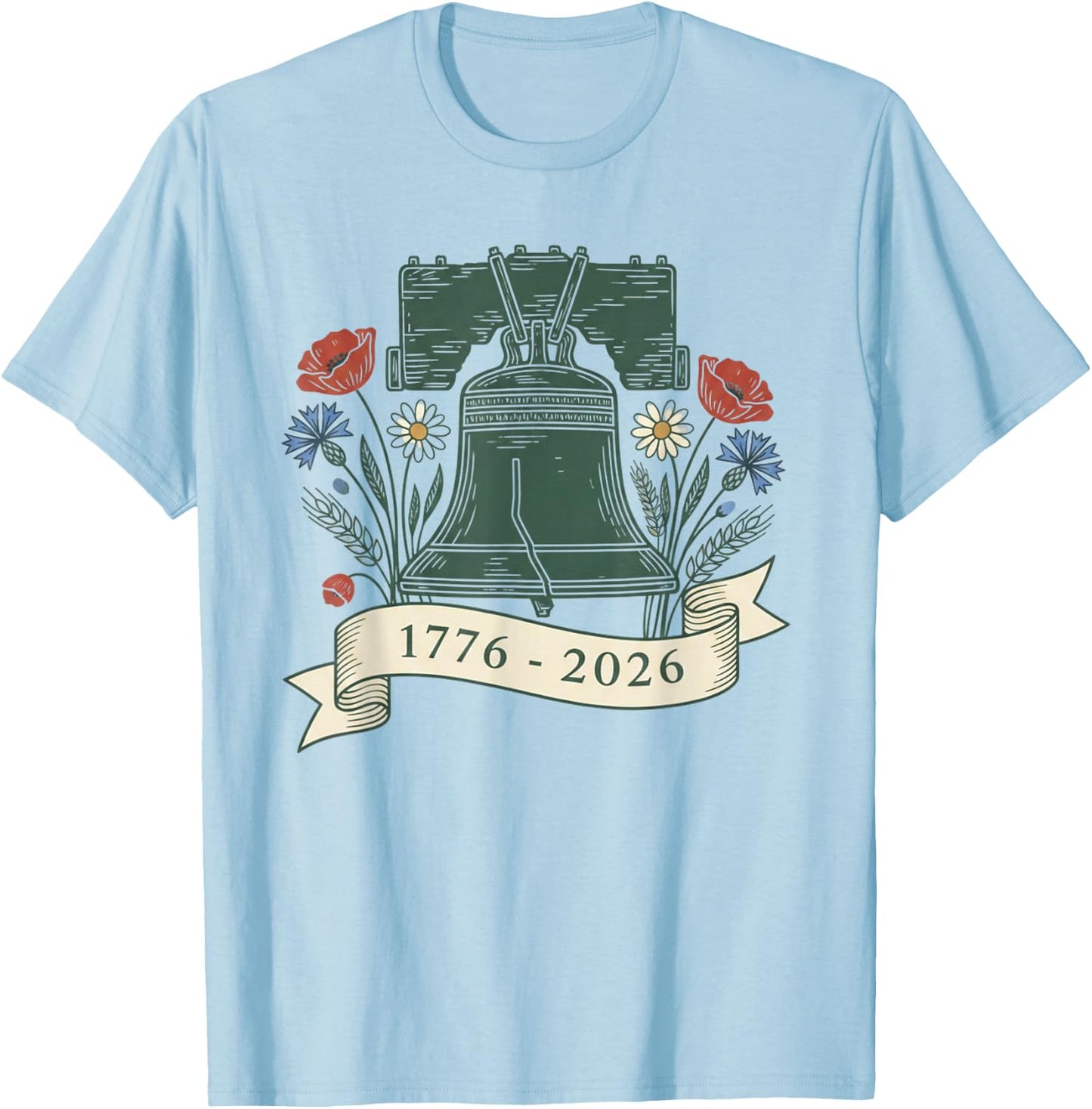 250th 4th of July American 250y 1776 2026 Independence Day T-Shirt - T-Shirt | Light Blue