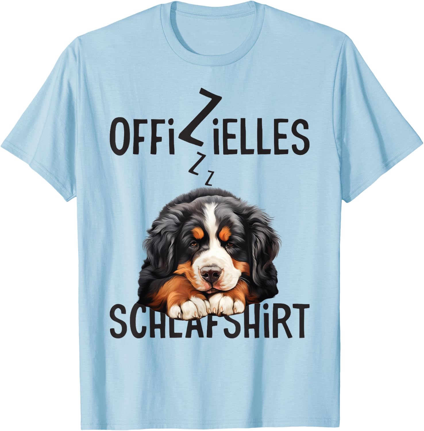 Berner Sennenhund Offizielles Schlafshirt Mit Hund Lustig T-Shirt - T-Shirt | Light Blue