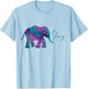 Stay Suicide Prevention Teal Purple Elephant Mental Health T-Shirt - T-Shirt | Light Blue