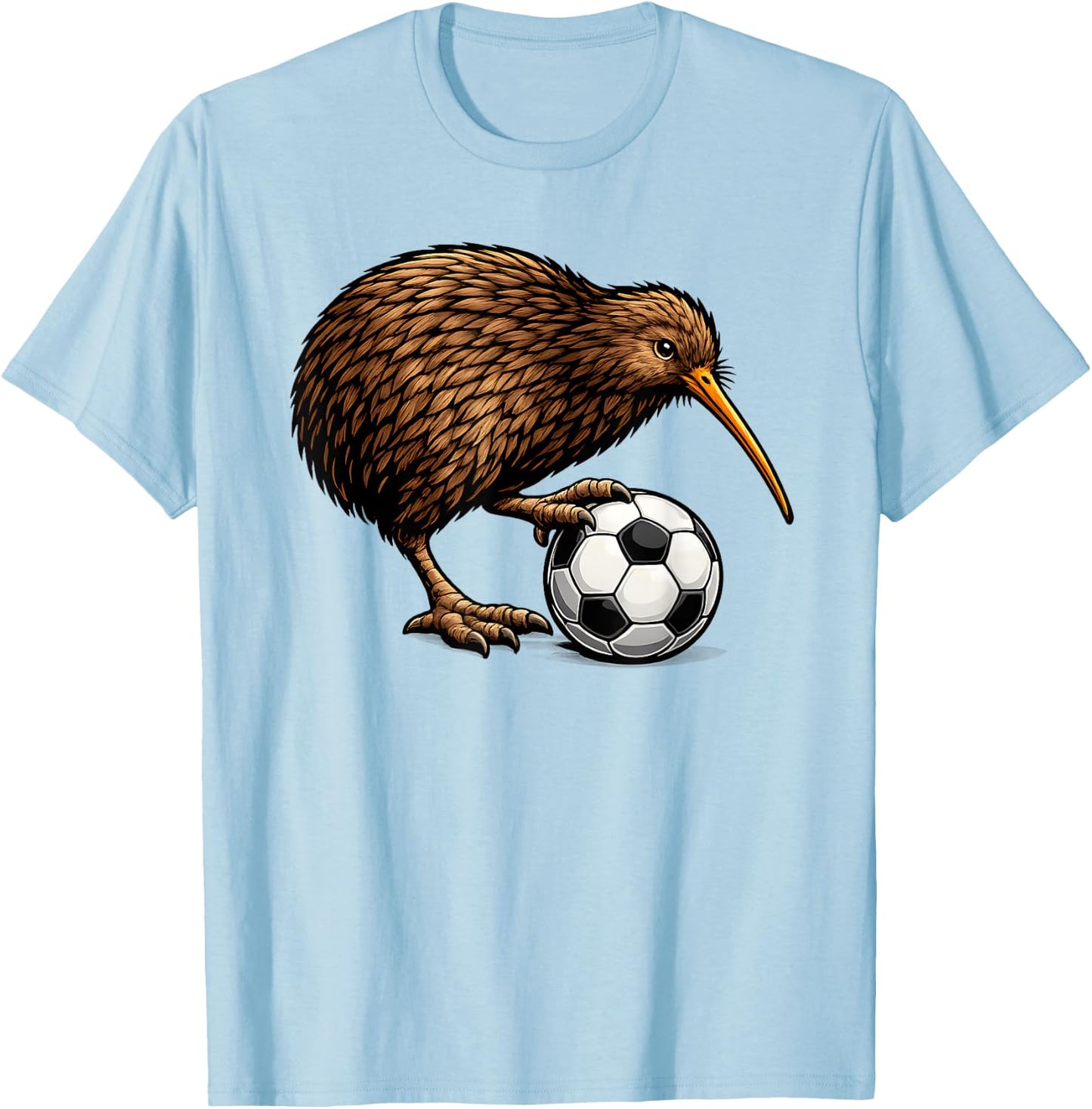 Lustiger Kiwi-Vogel mit Fußball Neuseeland Fan Design T-Shirt - T-Shirt | Light Blue