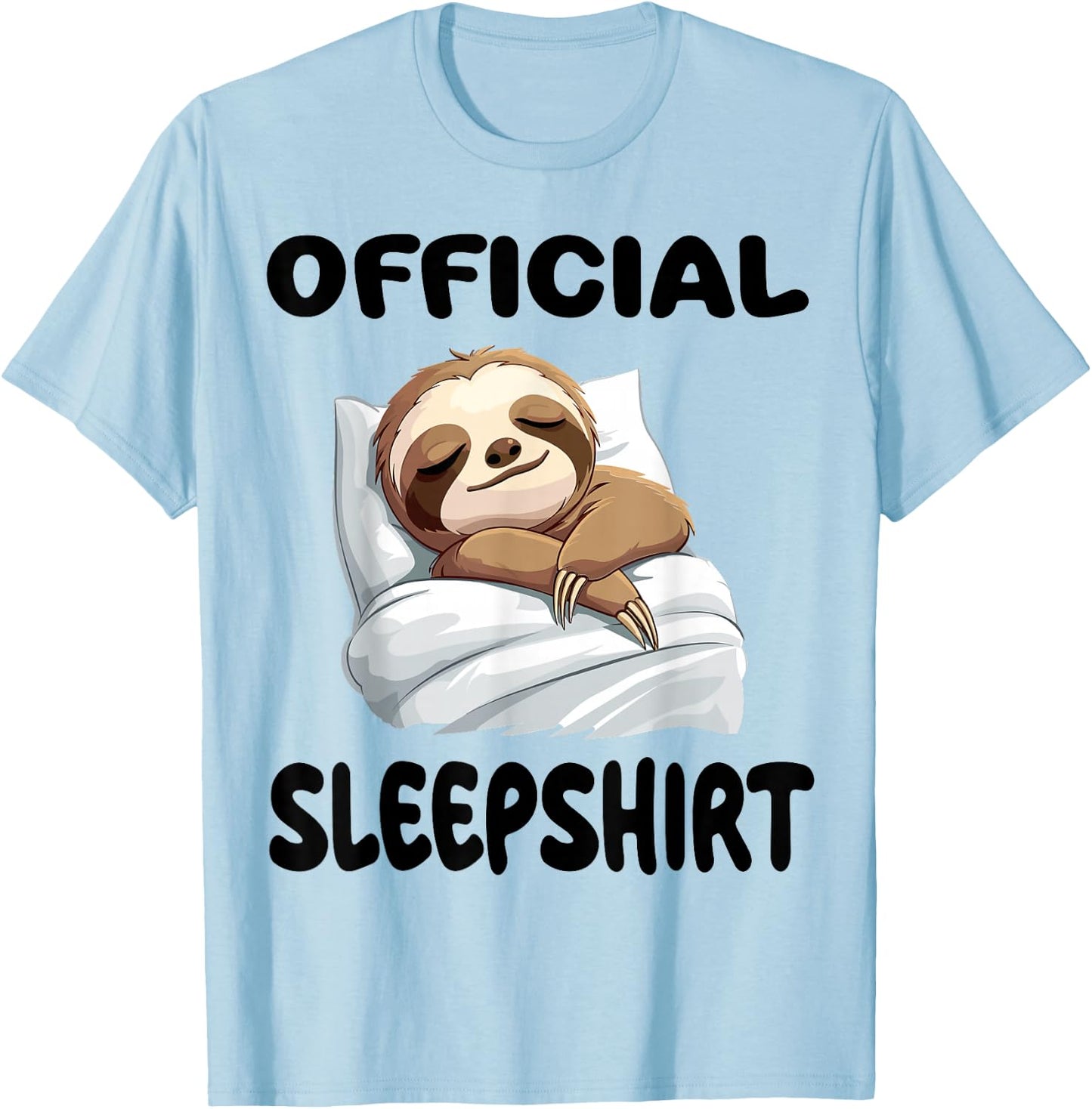 Sloth Animal Official Sleepshirt Pajamas Nightgown T-Shirt - T-Shirt | Light Blue