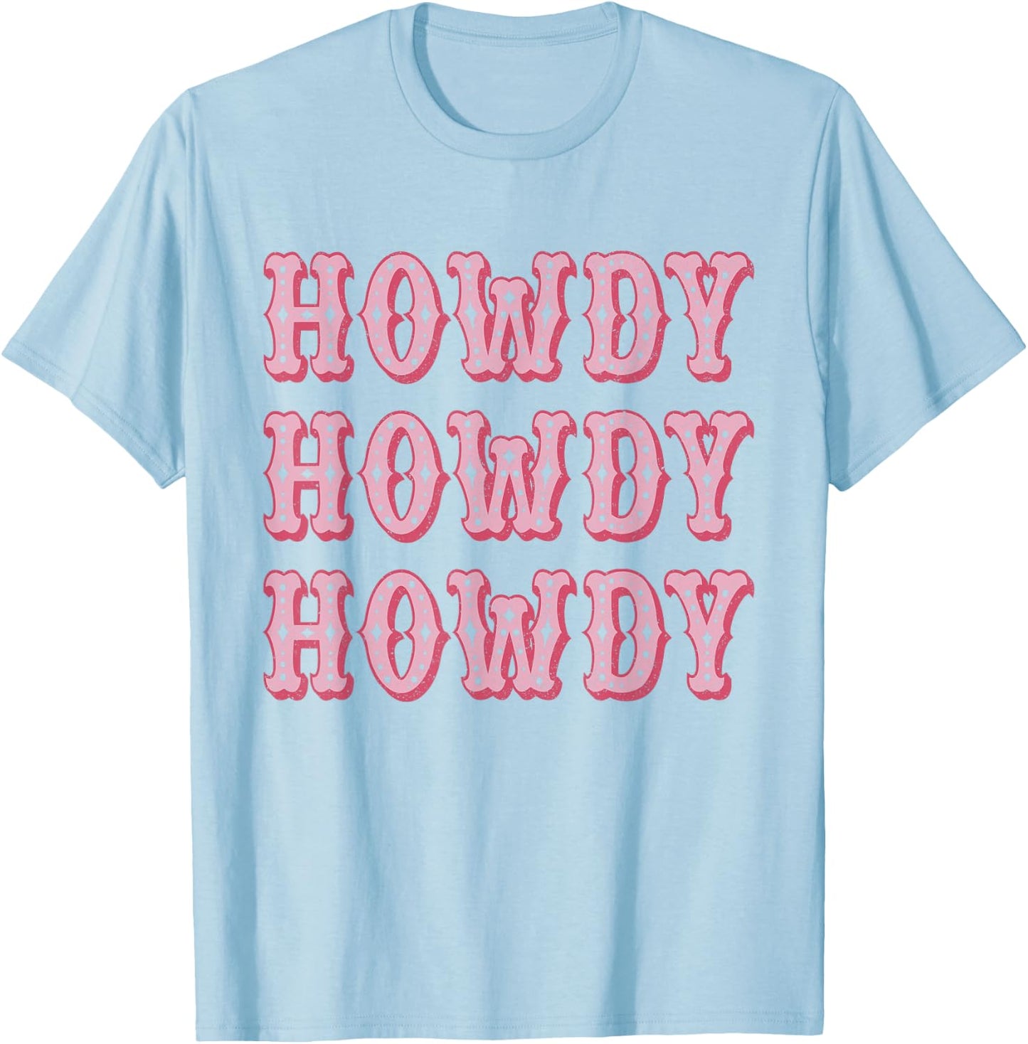 Vintage White Howdy Rodeo Western Country Southern Cowgirl T-Shirt - T-Shirt | Light Blue