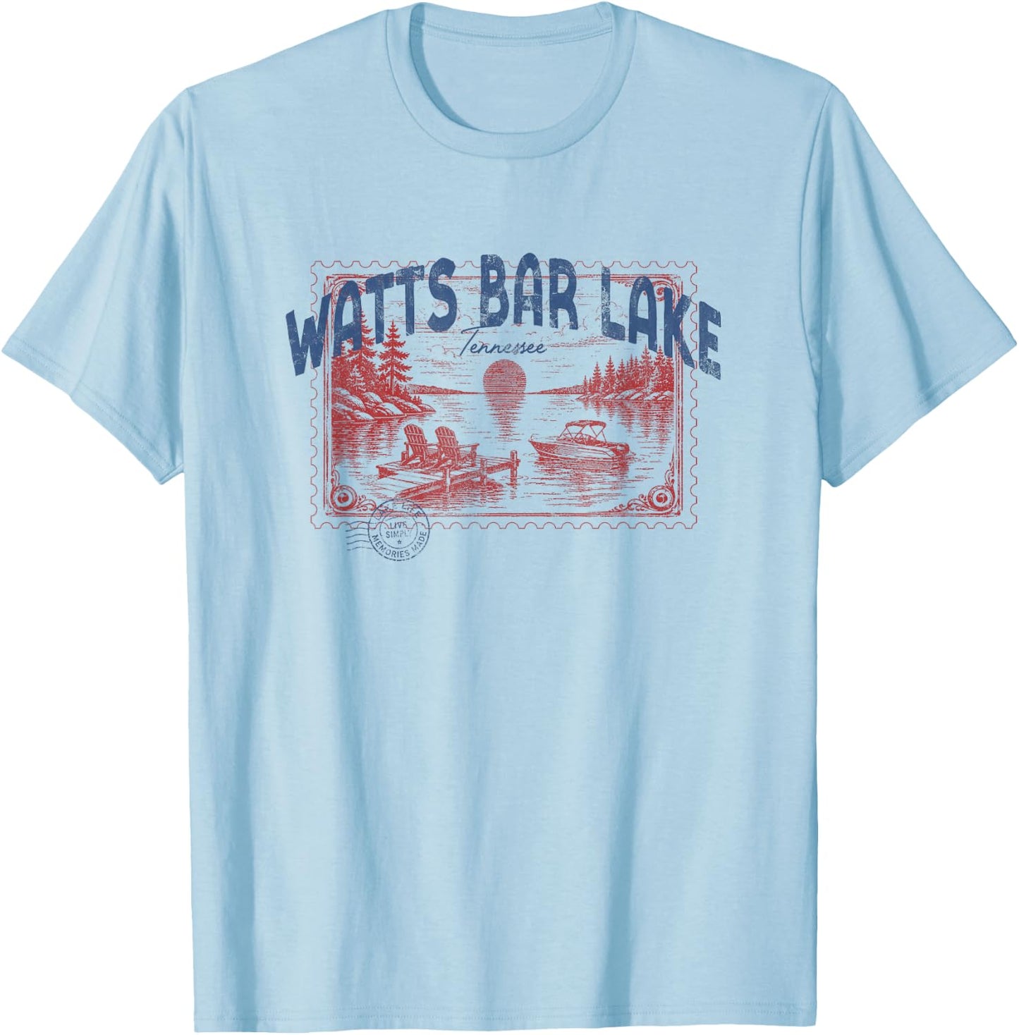 Watts Bar Lake Tennessee Outdoors Vintage T-Shirt - T-Shirt | Light Blue