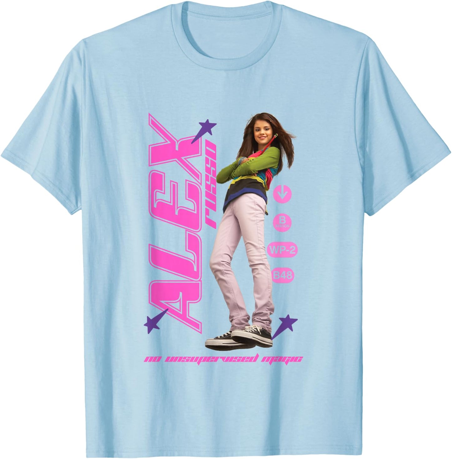 Disney Wizards of Waverly Place Alex Russo Girly Big Poster , white, S T-Shirt - T-Shirt | Light Blue
