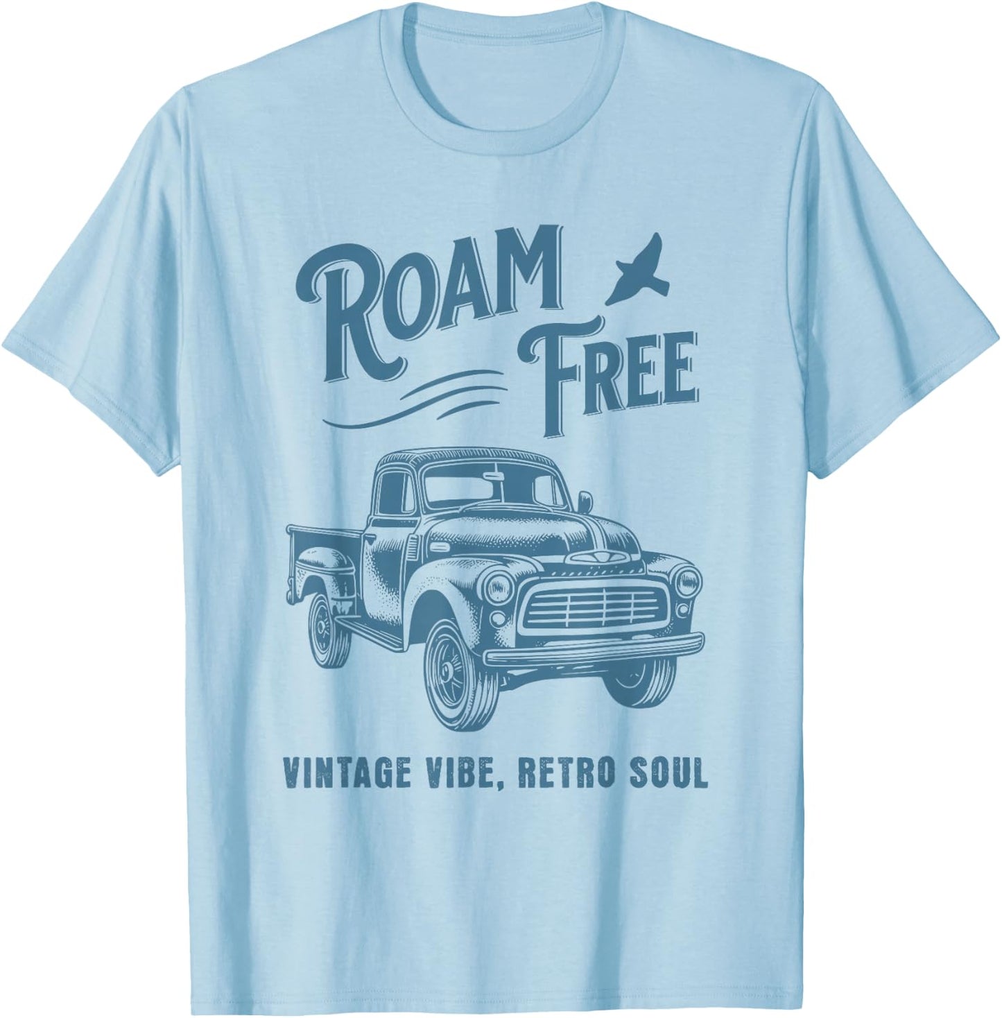 Vintage Pickup Truck Pick Up V8 Retro Style Classic Car T-Shirt - T-Shirt | Light Blue