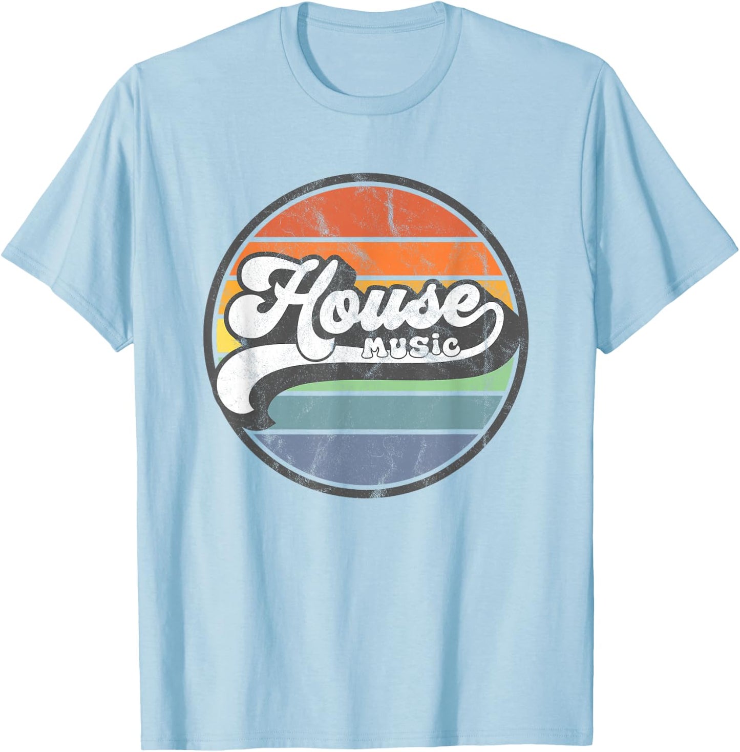 House Music - Retro DJ Sunset T-Shirt - T-Shirt | Light Blue