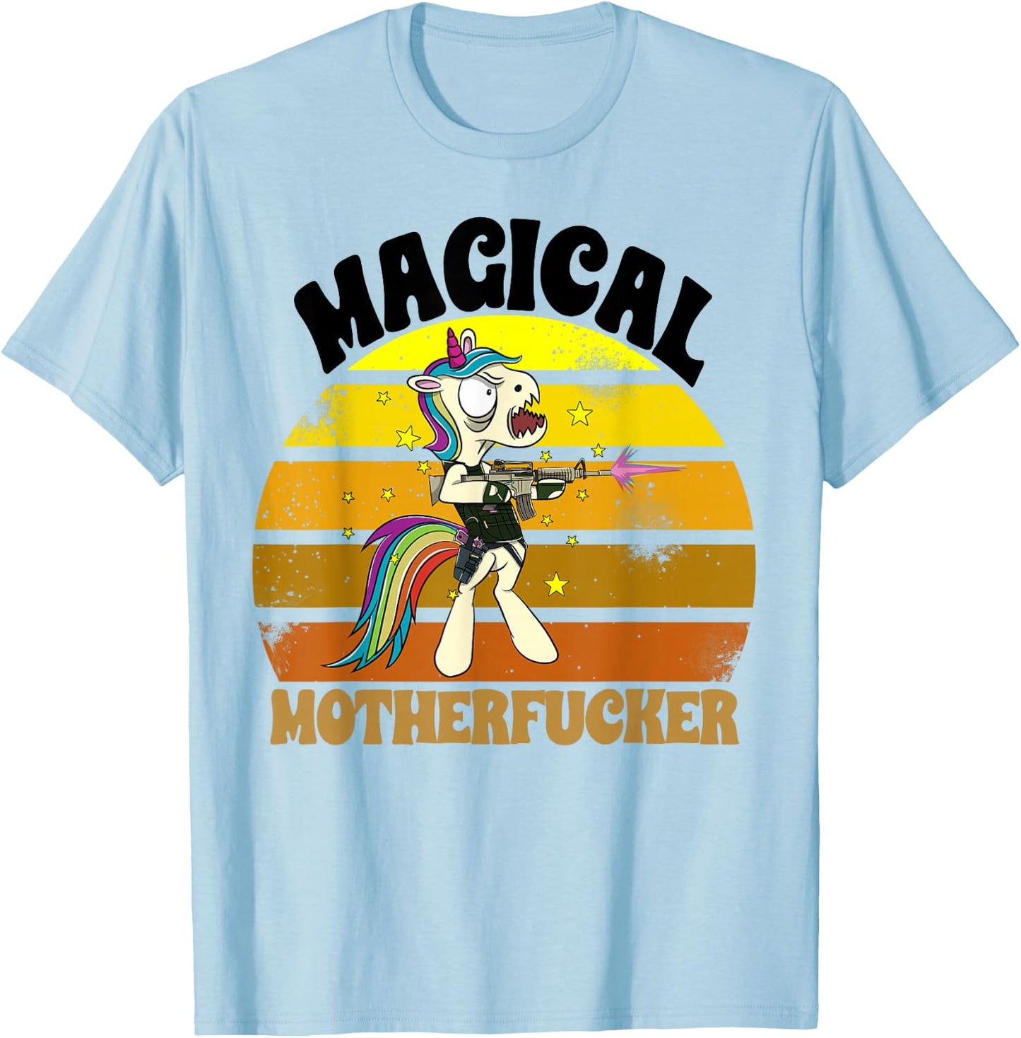 Magical Motherfucker Unicorn Love Fantasy Mad Angry Funny T-Shirt - T-Shirt | Light Blue