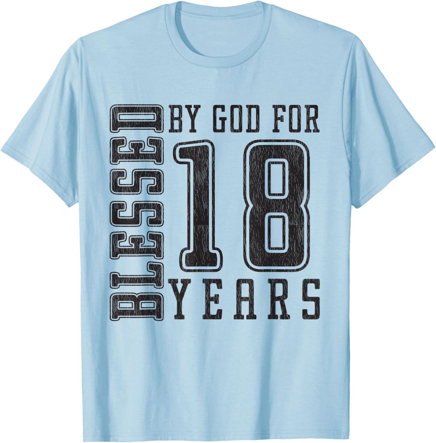 Blessed by God for 18 Years birthday boy teen vintage T-Shirt - T-Shirt | Light Blue