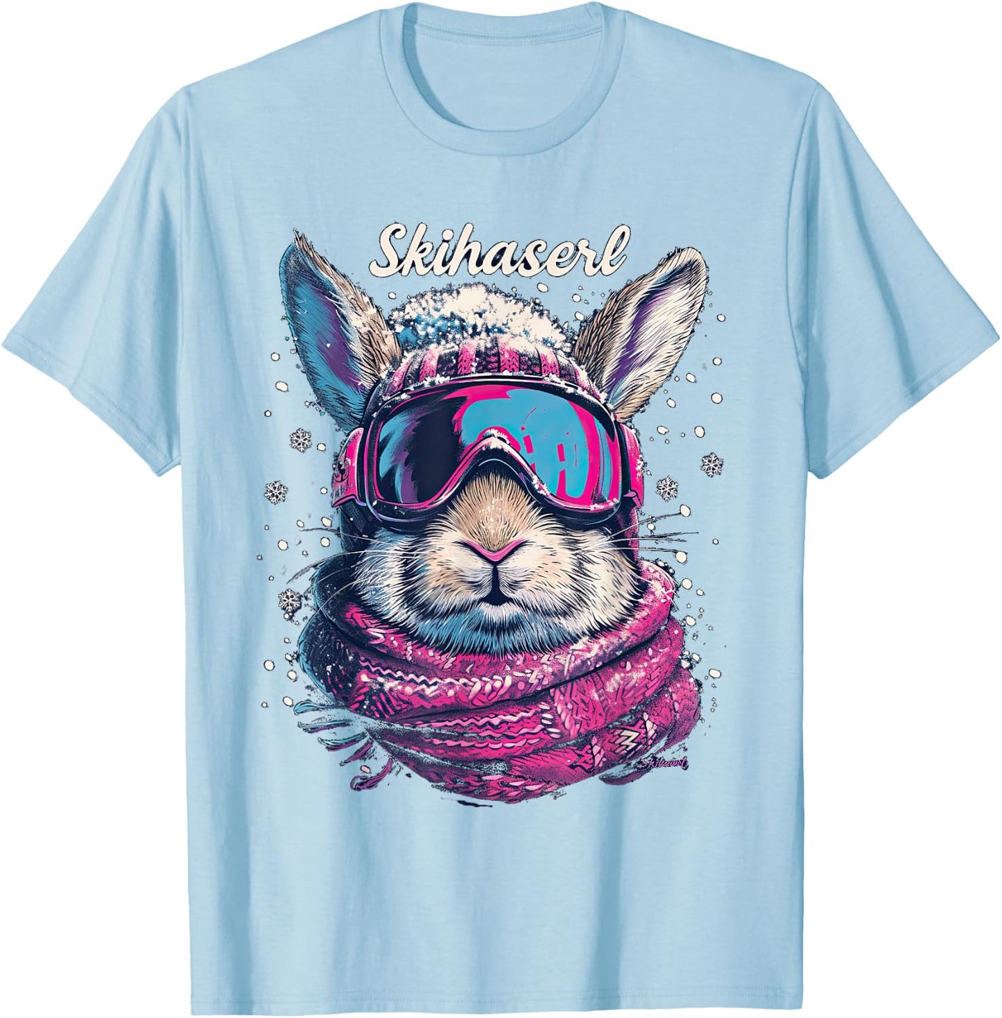 Skihaserl Apres Ski Haserl Skier Winter Women's , White T-Shirt - T-Shirt | Light Blue