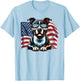 Staffordshire Bull Terrier US Flag Patriotic Freedom Vintage T-Shirt - T-Shirt | Light Blue