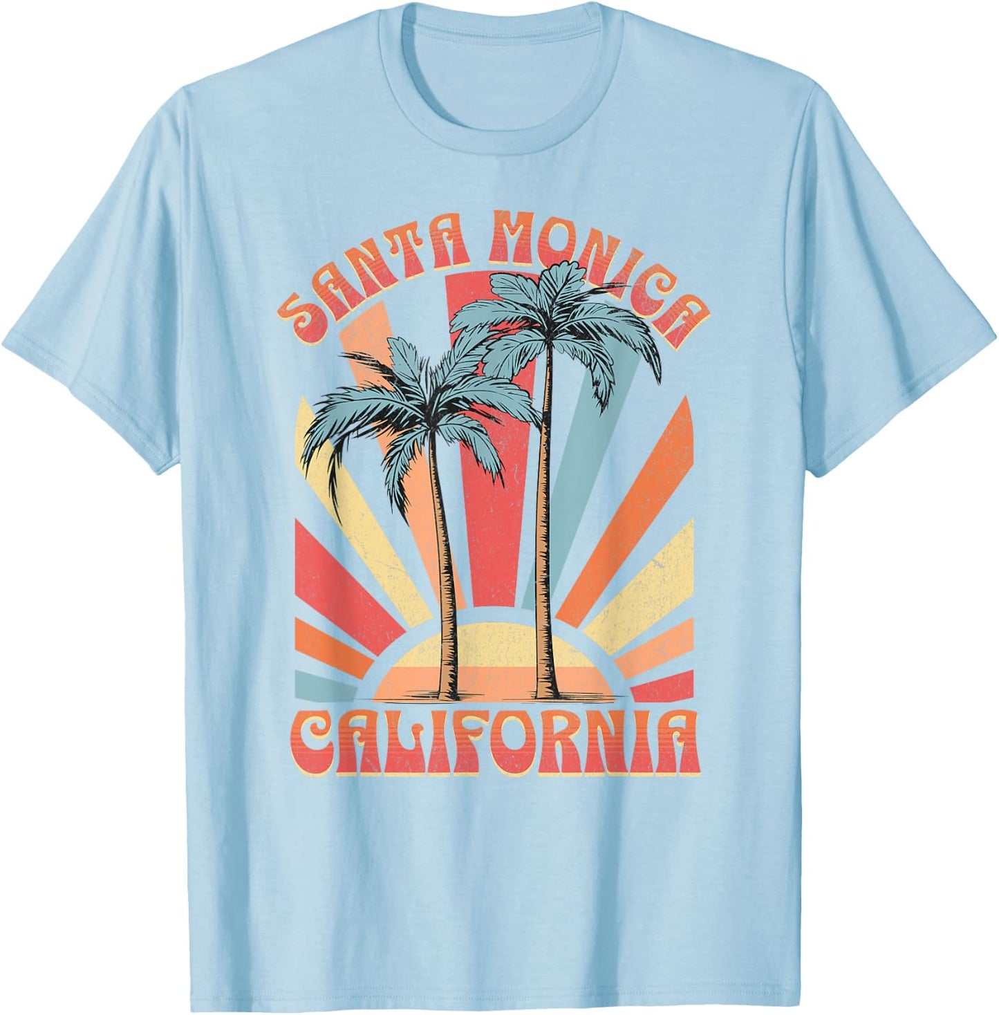 Santa Monica , white, S T-Shirt - T-Shirt | Light Blue