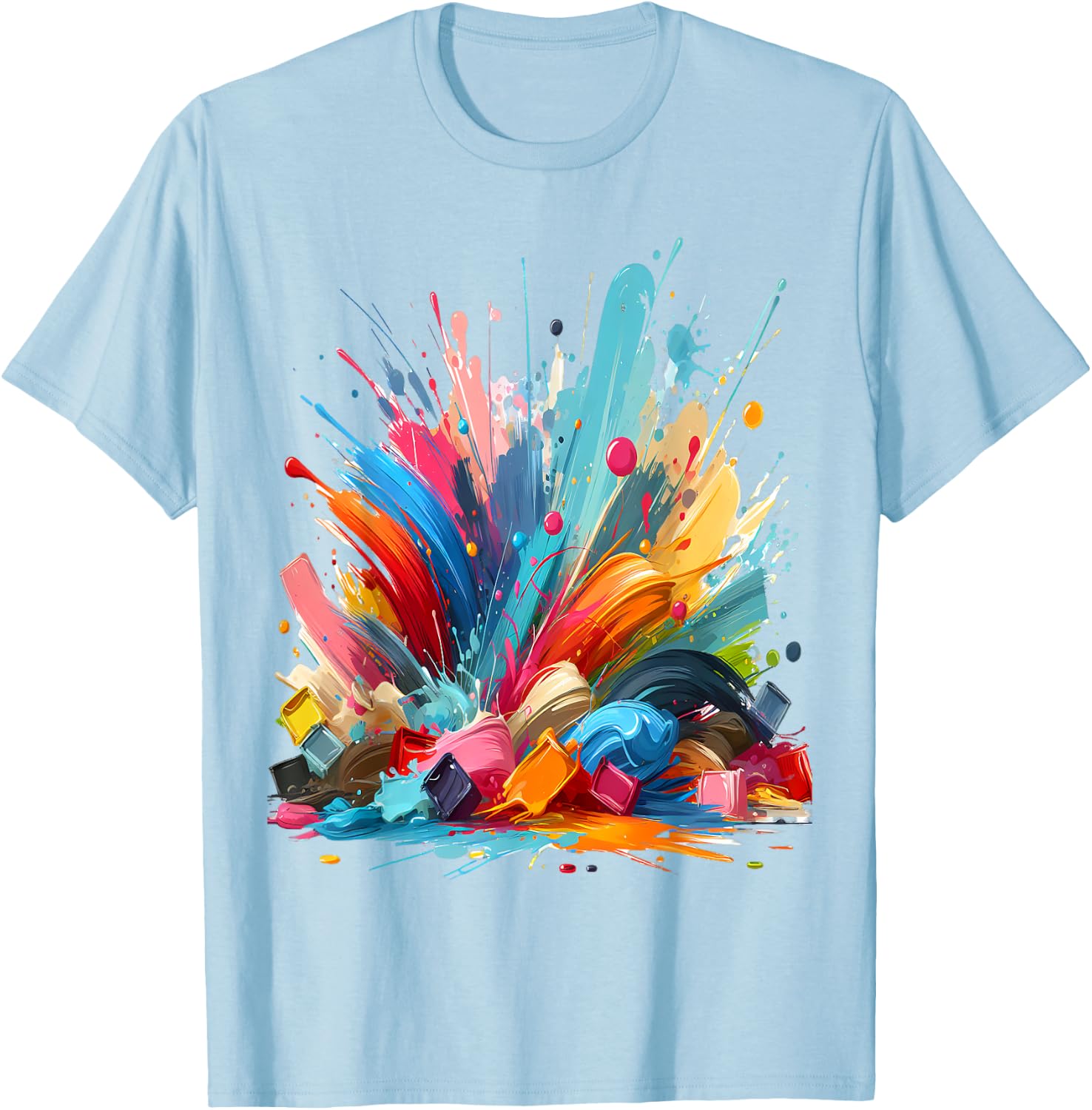 Blob Paint , white, S T-Shirt - T-Shirt | Light Blue
