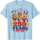 250 Years 1776 2026 Golden Retriever Patriotic Dog 4th July T-Shirt - T-Shirt | Light Blue