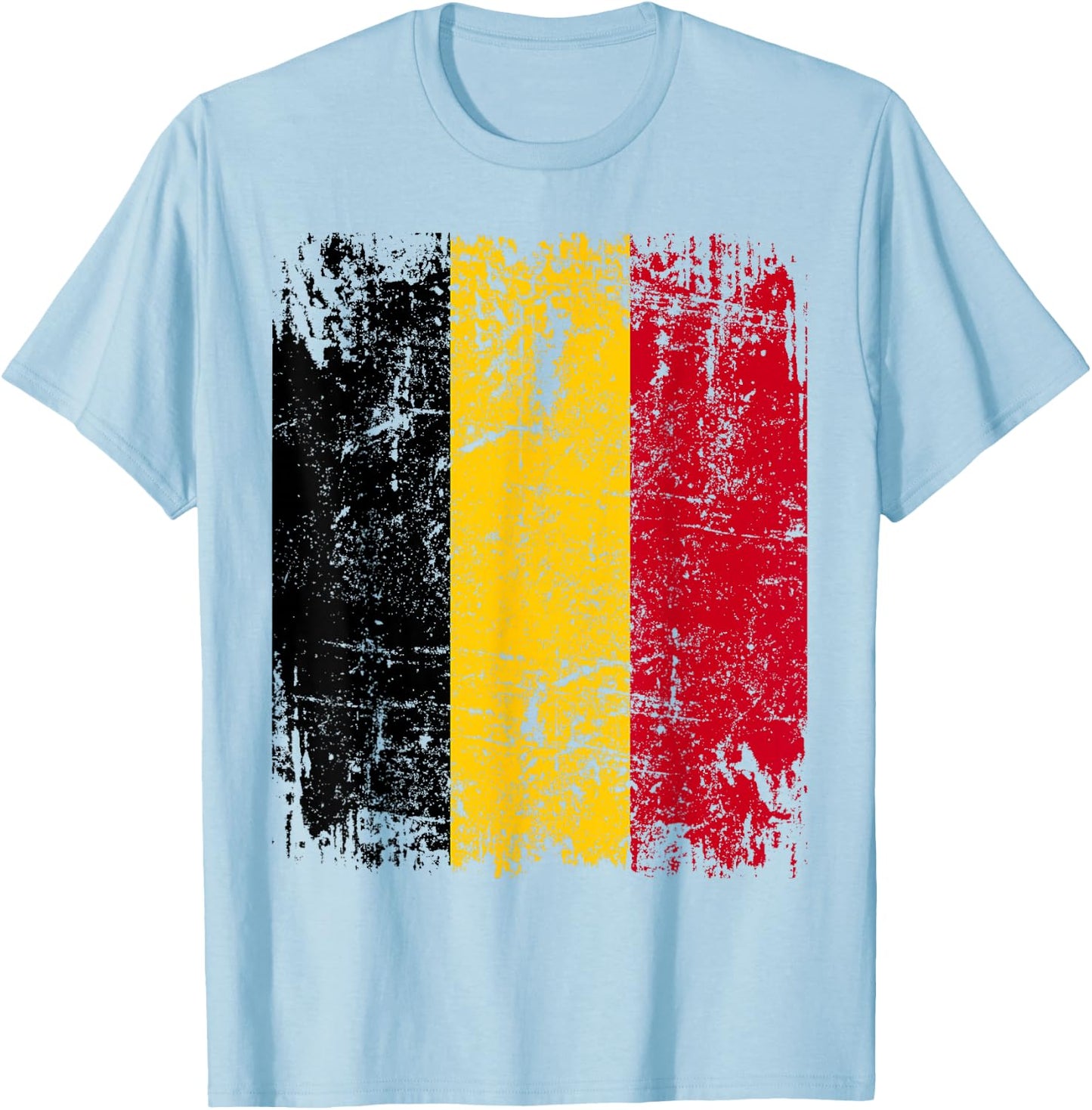 BELGIUM Flag | Men Women Kids BELGIUM , white, S T-Shirt - T-Shirt | Light Blue